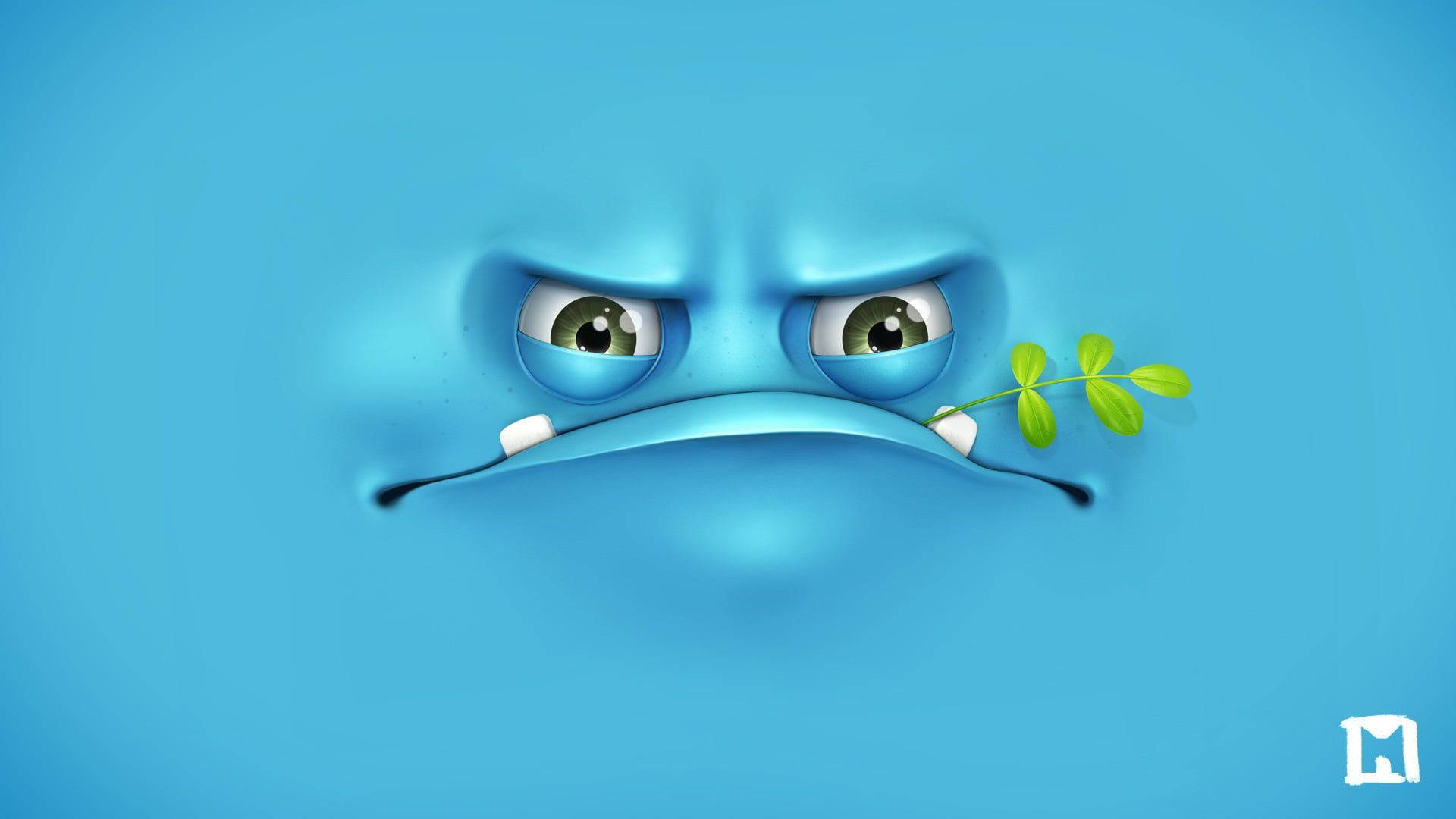 grumpy, healthcare and medicine, human Face, blue, green, studio shot, animal, eye, animal Eye, indoors, colored background, single Object, face, fun, no people, HD Wallpaper