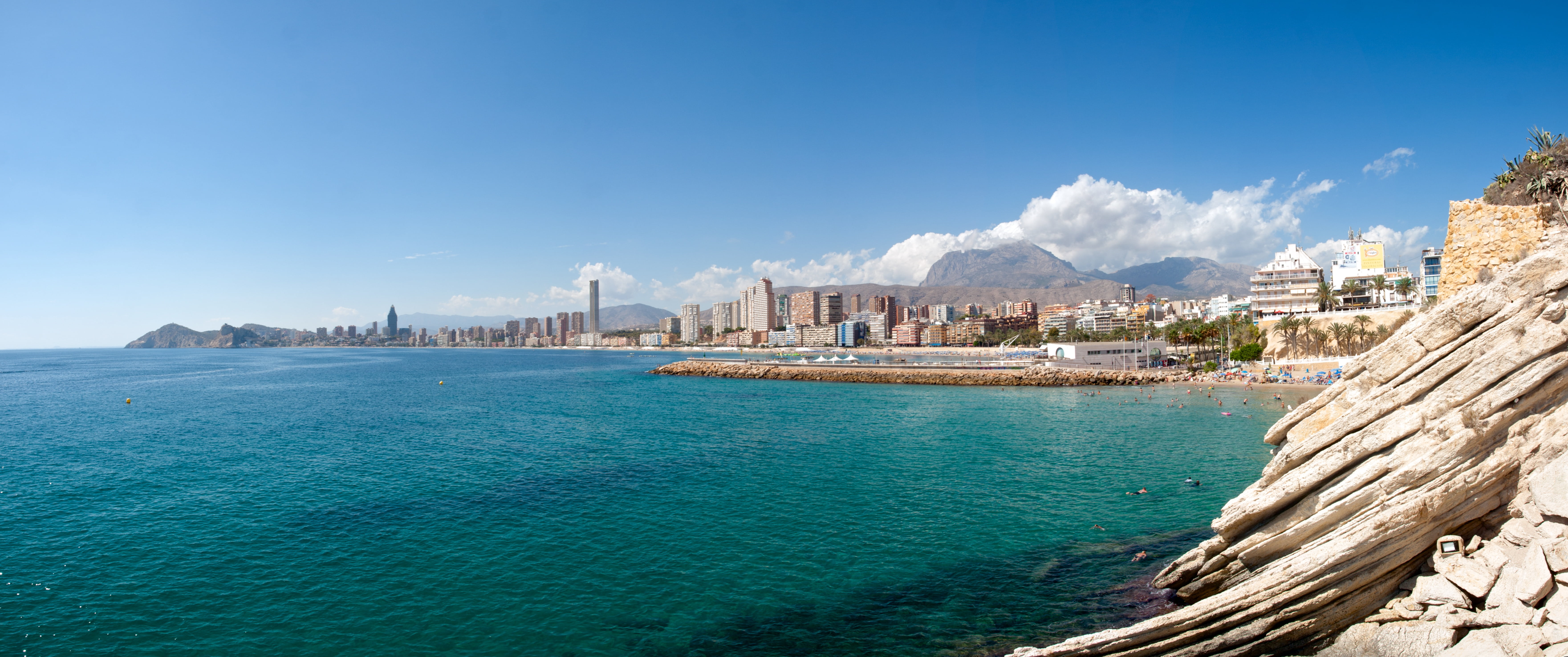 bay, transportation, sea, land, landscape, shore, sky, harbor, travel destinations, nature, water, alicante, built structure, no people, city, travel, 5K, HD Wallpaper