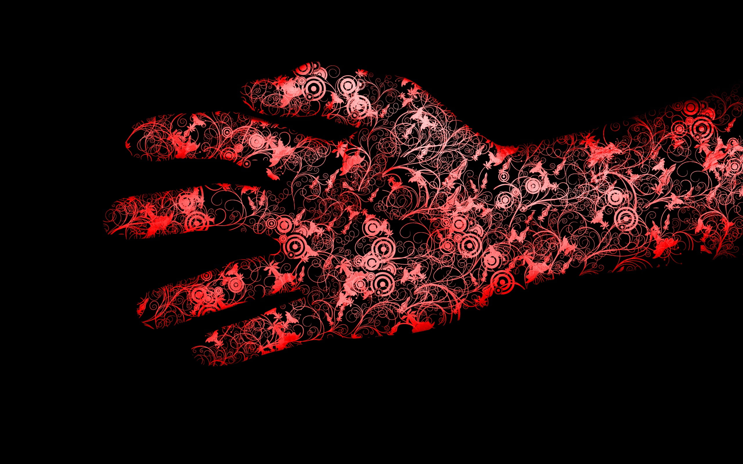 pattern, human body part, blood, flowers, red, human hand, illustration, pink, healthcare and medicine, sign, abstract, creativity, black, body part, backgrounds, HD Wallpaper