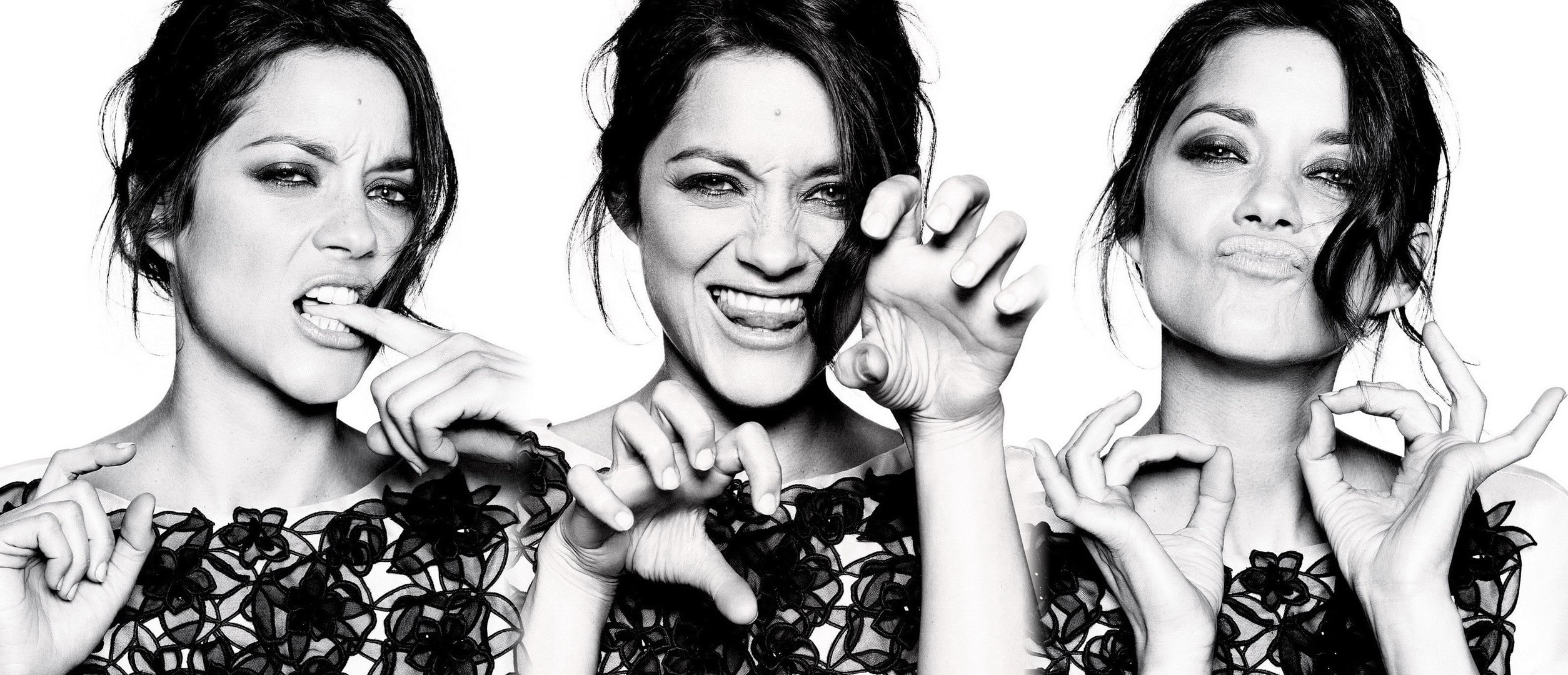 headshot, young women, collage marion cotillard actress monochrome, looking at camera, beautiful woman, lifestyles, group of people, front view, people, HD Wallpaper