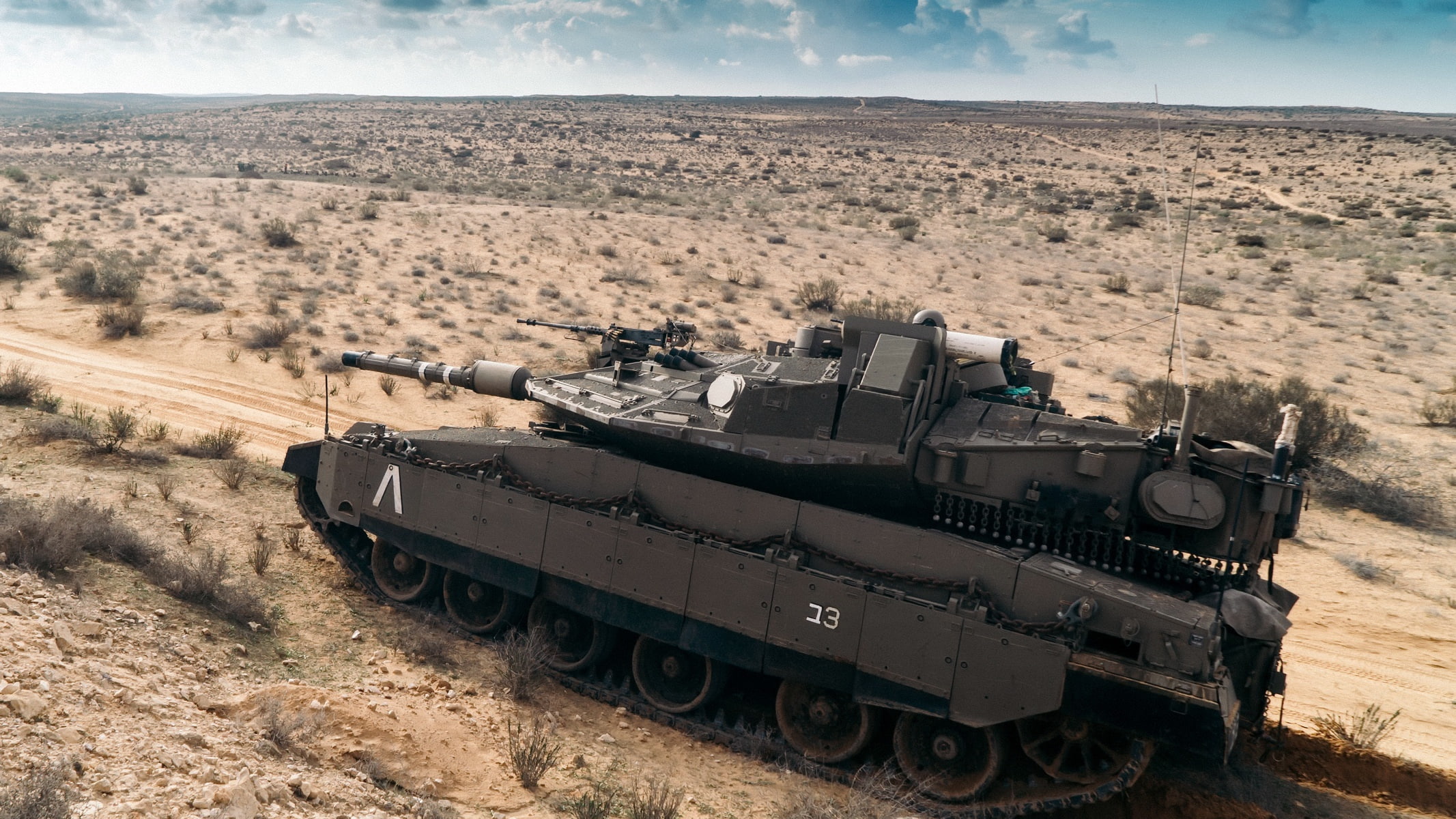 tank, negev desert, merkava, 1080P, HD Wallpaper
