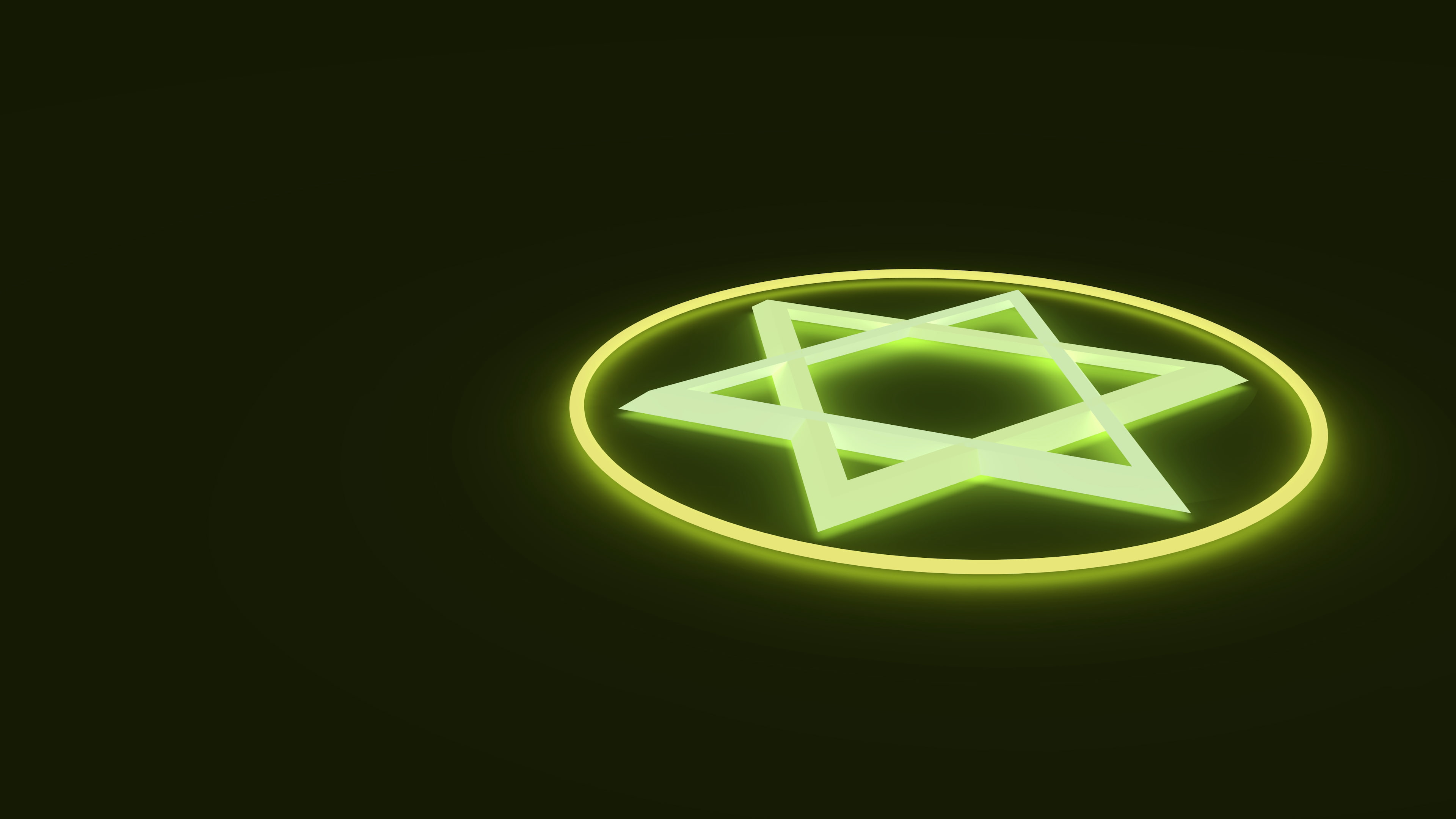 4K, the star of David, hexagram, light, emblem, HD Wallpaper