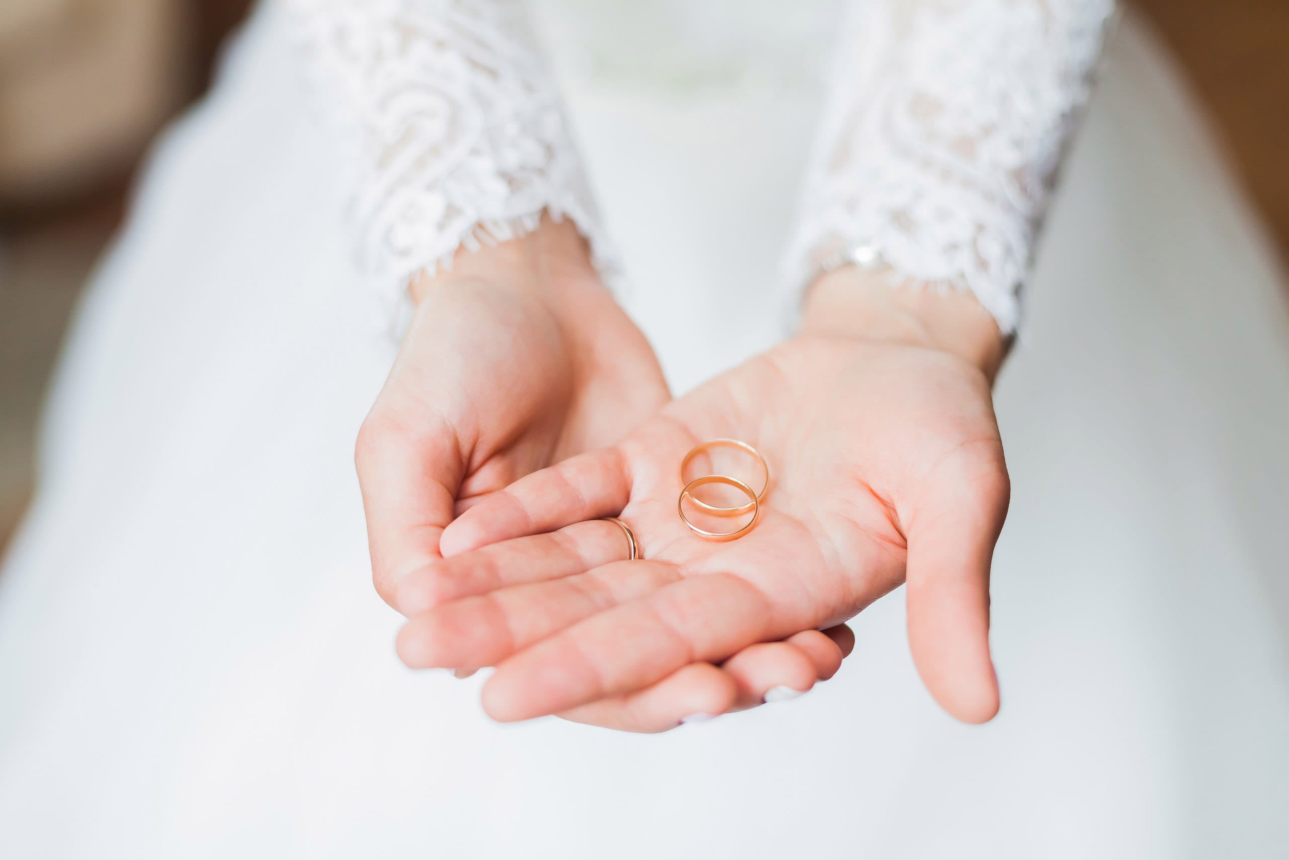 colored, caucasian Ethnicity, wedding bands, wedding dress, indoors, celebration, holding, only women, close-up, woman, human body part, wedding, bride, HD Wallpaper