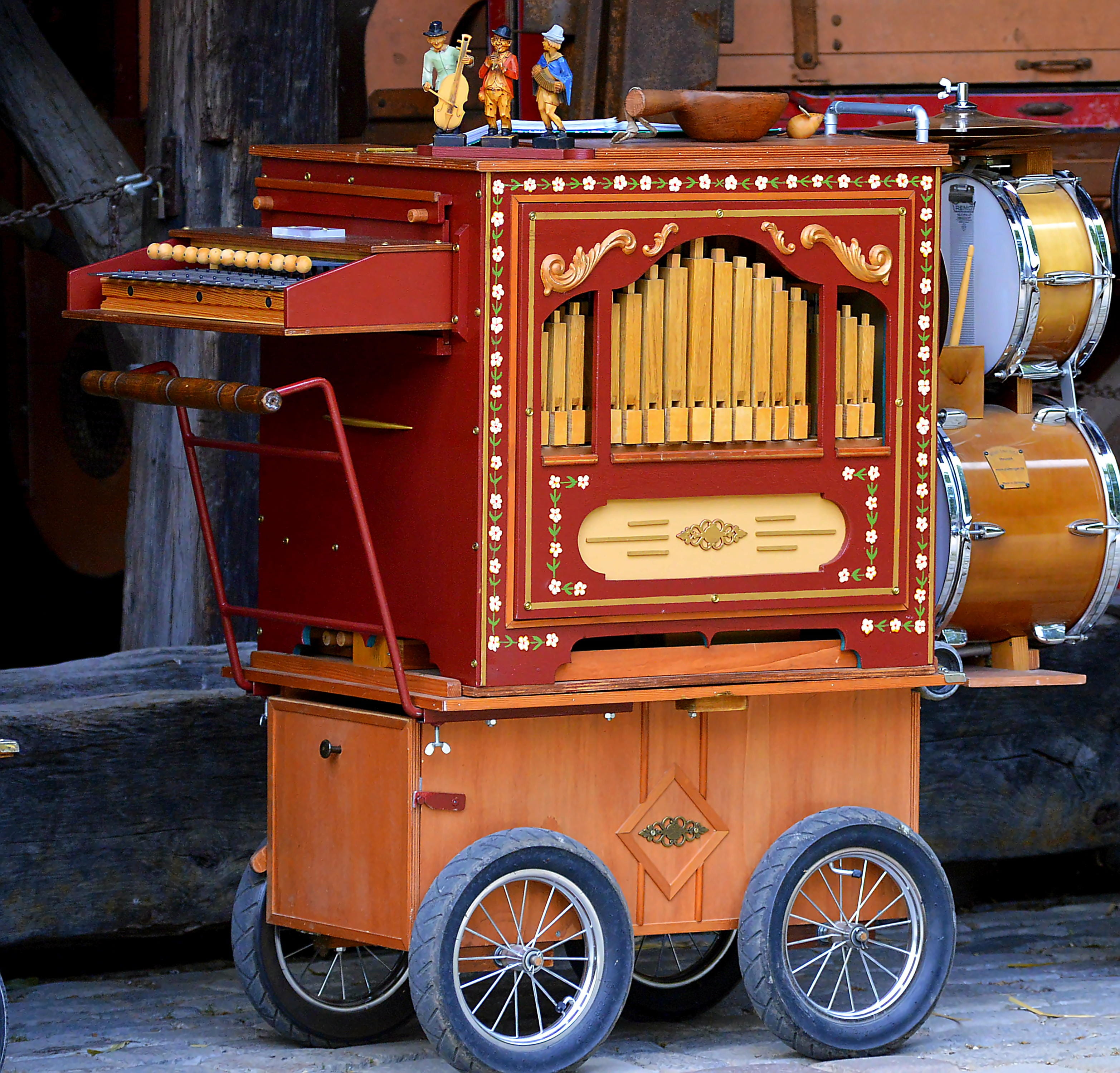 wood, cart, rickshaw, mode of transportation, mature, city, barrel organ, stationary, Sounds, beautiful, münster, public transportation, wheels, nostalgia, HD Wallpaper