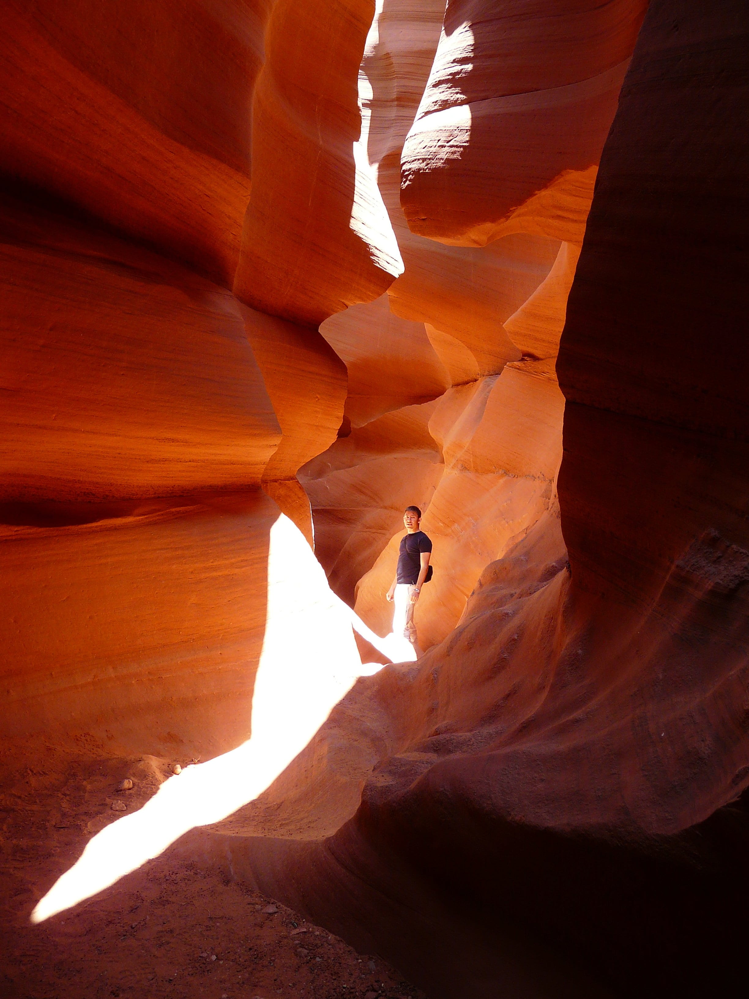 rock formation, antelope canyon, cave visitors, arizona, sunlight, ochre colours, leisure activity, farbenspiel, day, nick, shadow, travel destinations, Phone HD Wallpaper