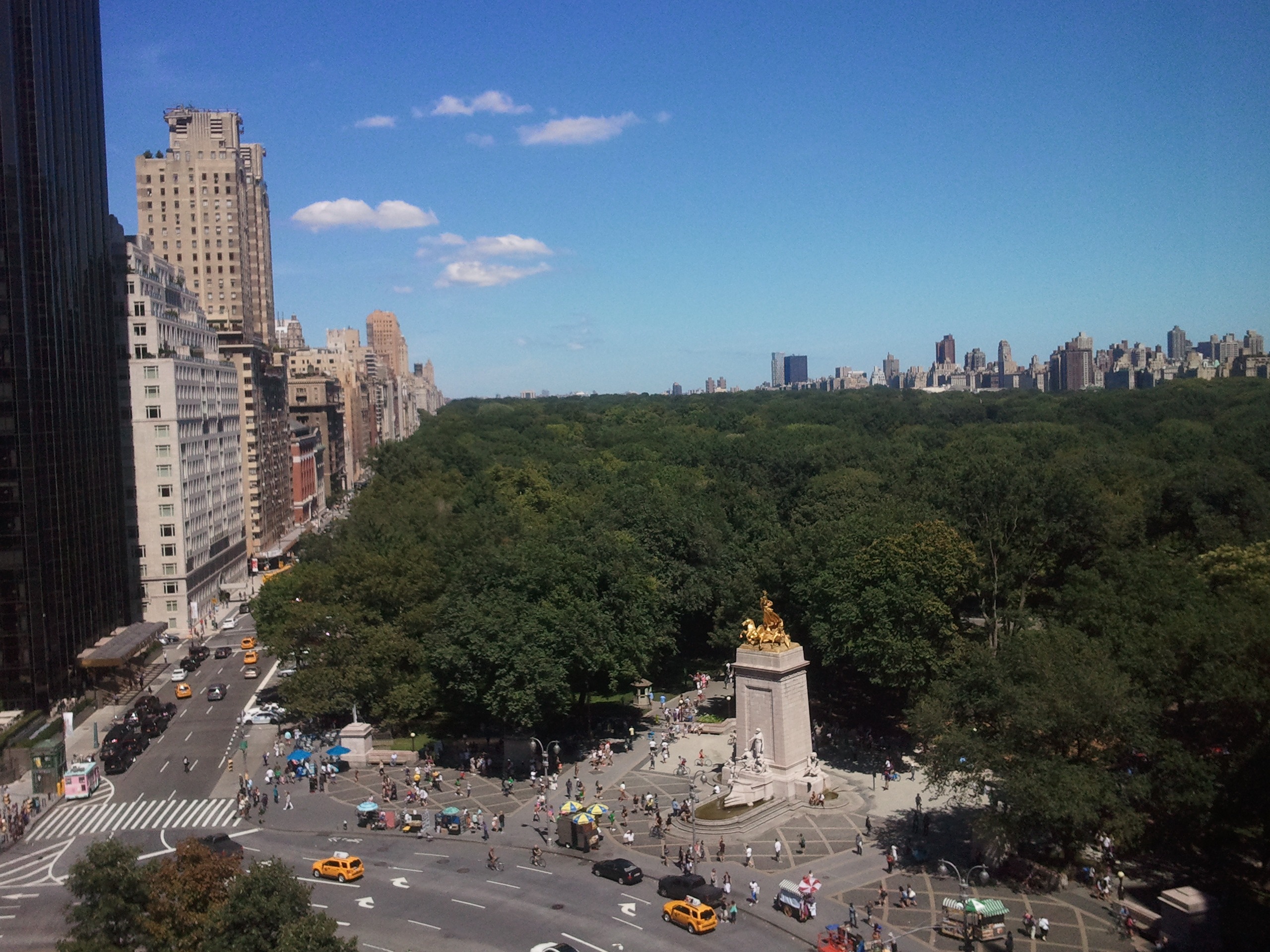 street, building, incidental people, aerial view, central park, skyscraper, new york, statue, nature, built structure, sculpture, forest, transportation, HD Wallpaper
