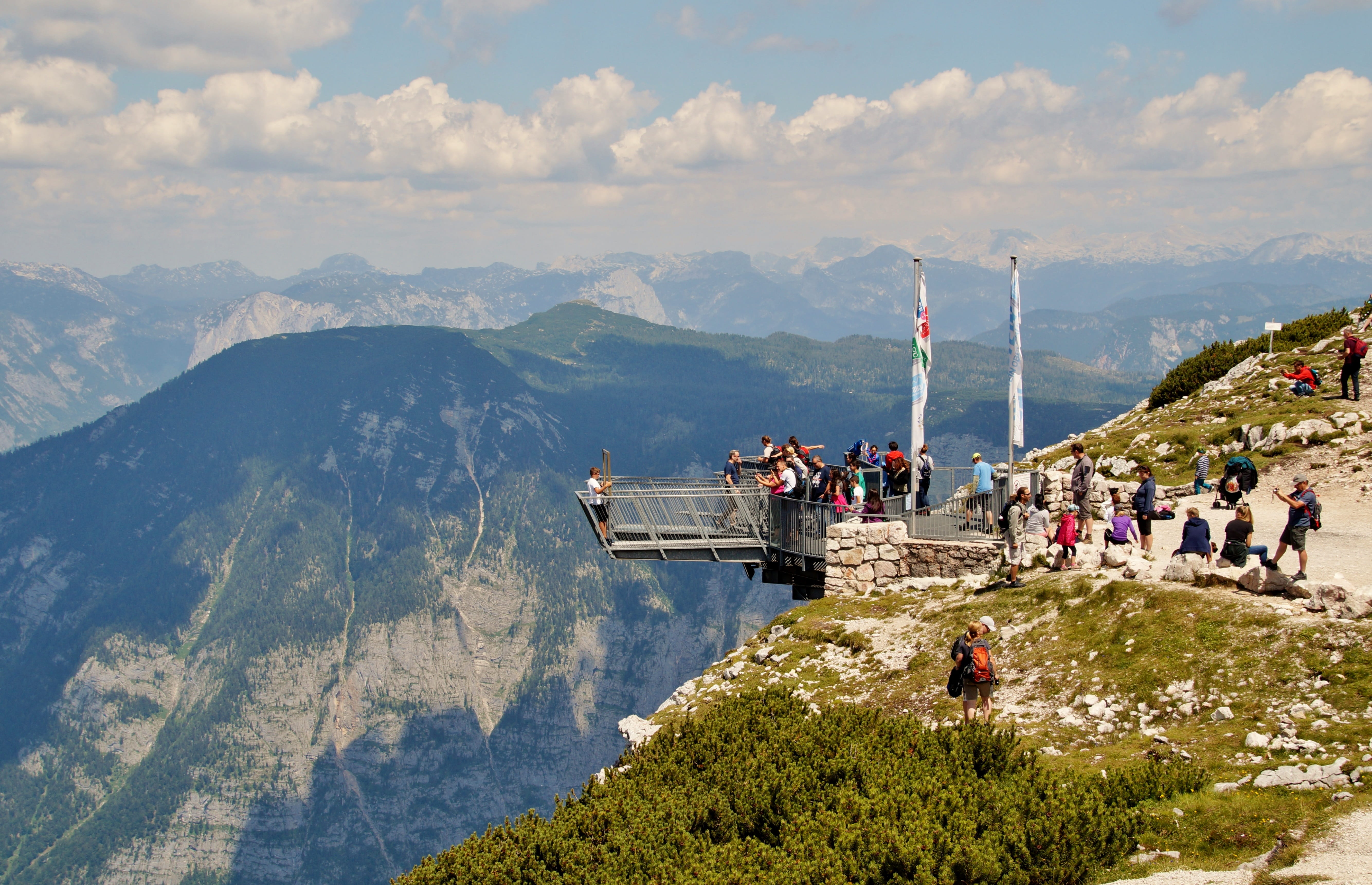 travel, picturesque, mountain range, outdoors, austria, 5K, view, beauty in nature, built structure, group of people, breathtaking, dachstein, five fingers, HD Wallpaper