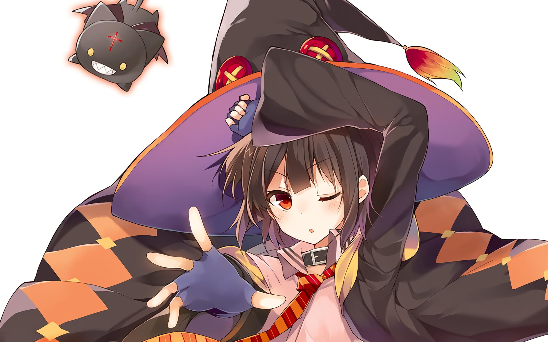 men, women, nature, halloween, KonoSuba – God’s blessing on this wonderful world!!, art and craft, day, people, representation, mask, sunlight, Chomusuke (KonoSuba), HD Wallpaper
