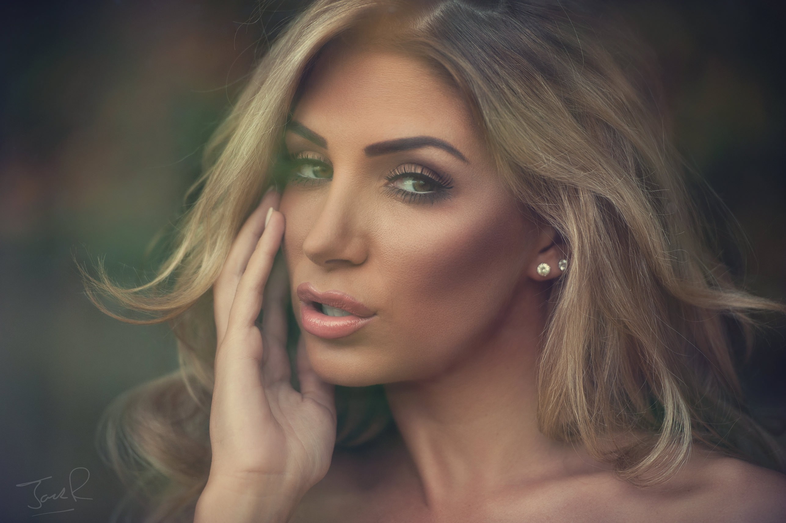 beauty, fashion, human face, make-up, one person, beautiful woman, women, juicy lips, portrait, beautiful people, human body part, blond hair, Jenny Laird, HD Wallpaper