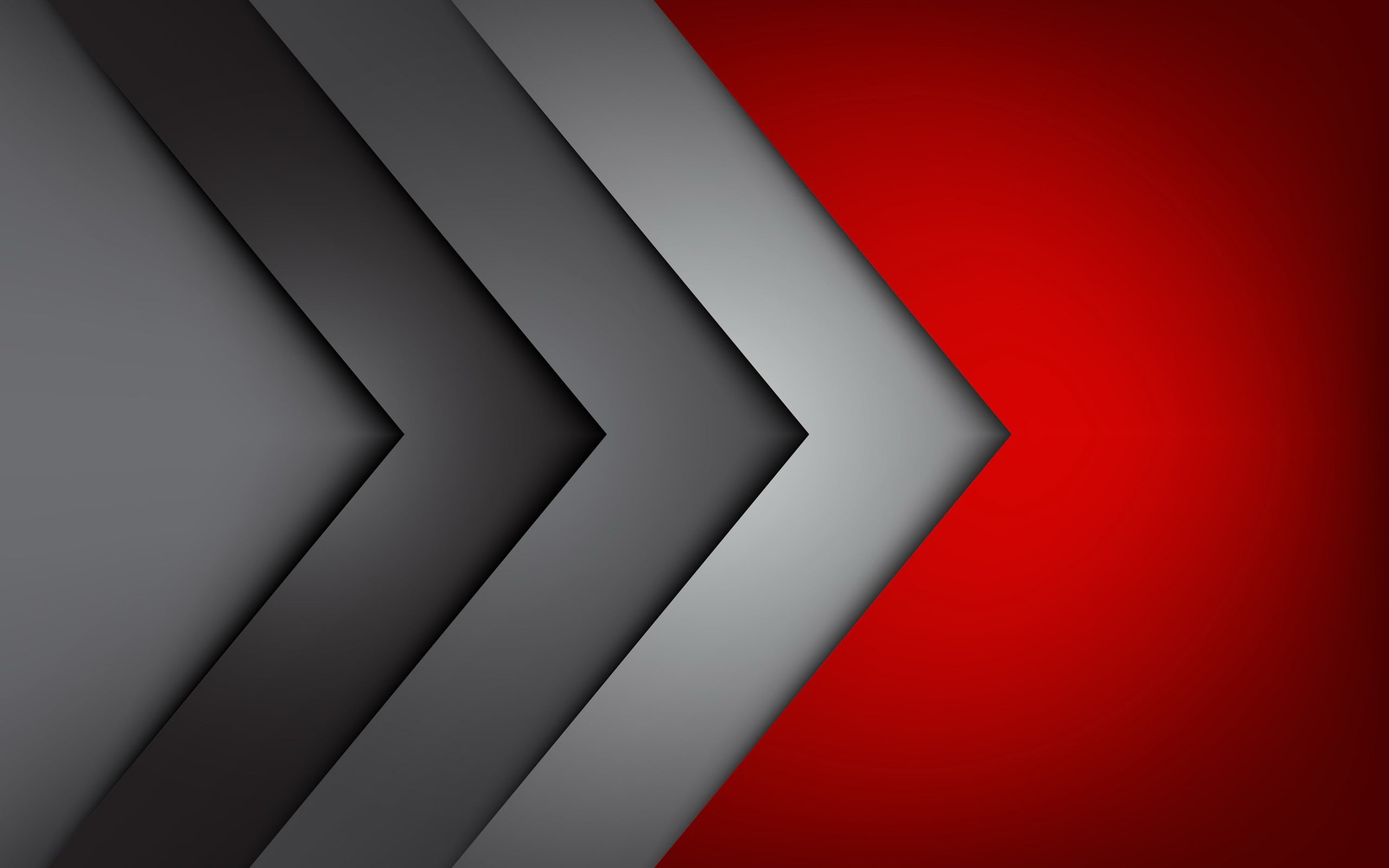 grey, red, fon, corners, gray, 2K, HD Wallpaper