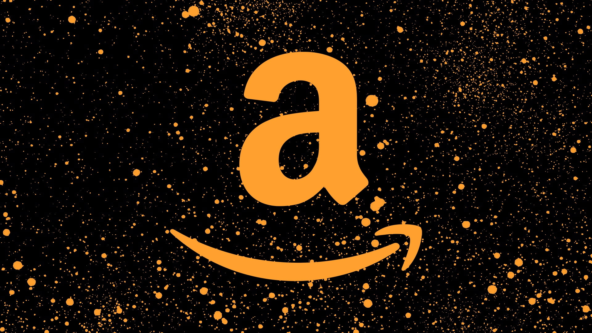 fon, Amazon, 1080P, orange, background, logo, black, HD Wallpaper