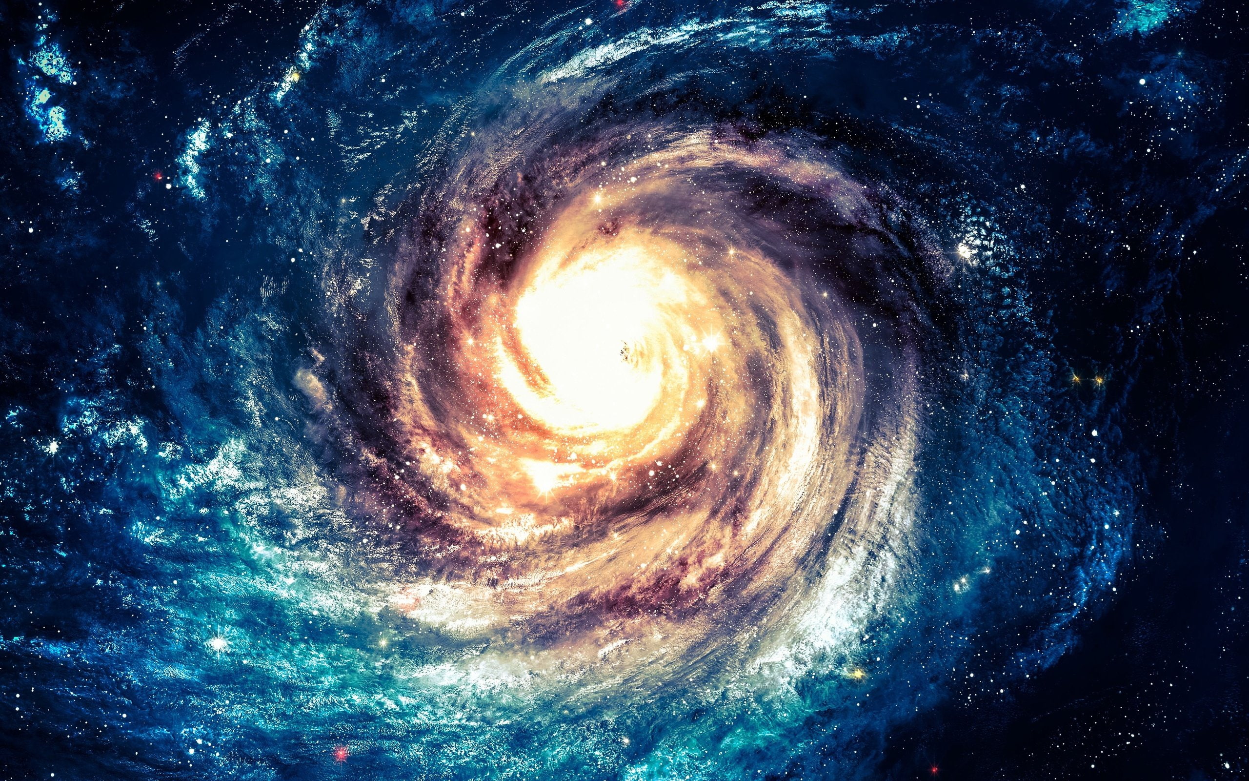 blue, galaxy, 2K, brown, space, blak, stars, hole, painting, hurricane, HD Wallpaper