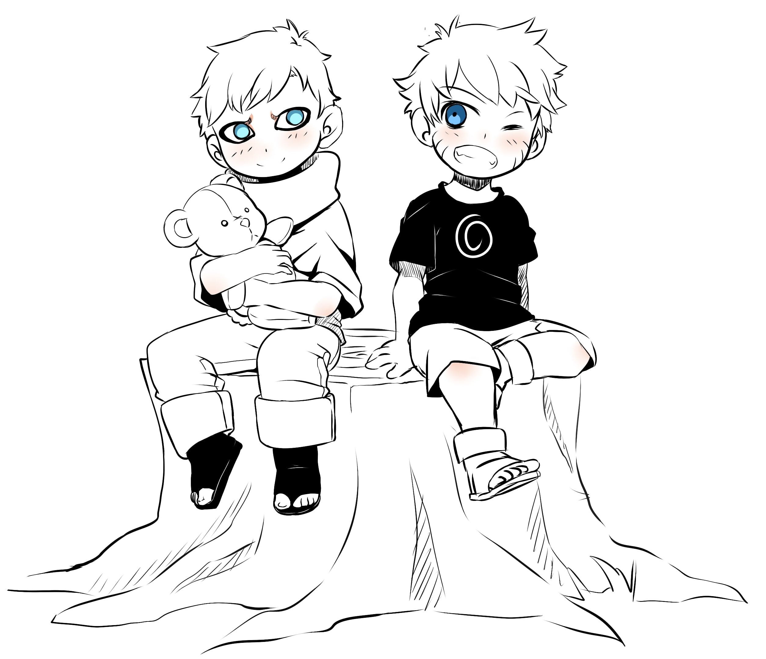white, 1080P, anime, blak, naruto, manga, gaara, uzumaki, HD Wallpaper