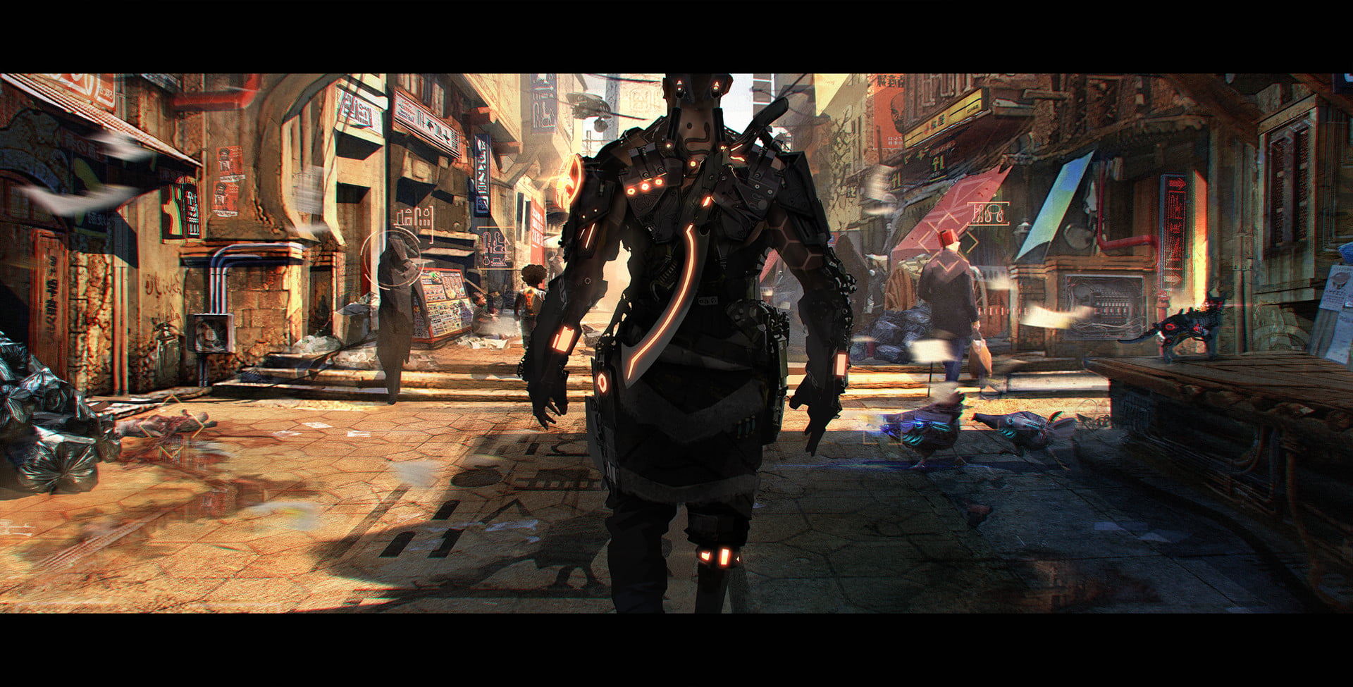 cyberpunk, Blak Miilk, futuristic, 1080P, HD Wallpaper