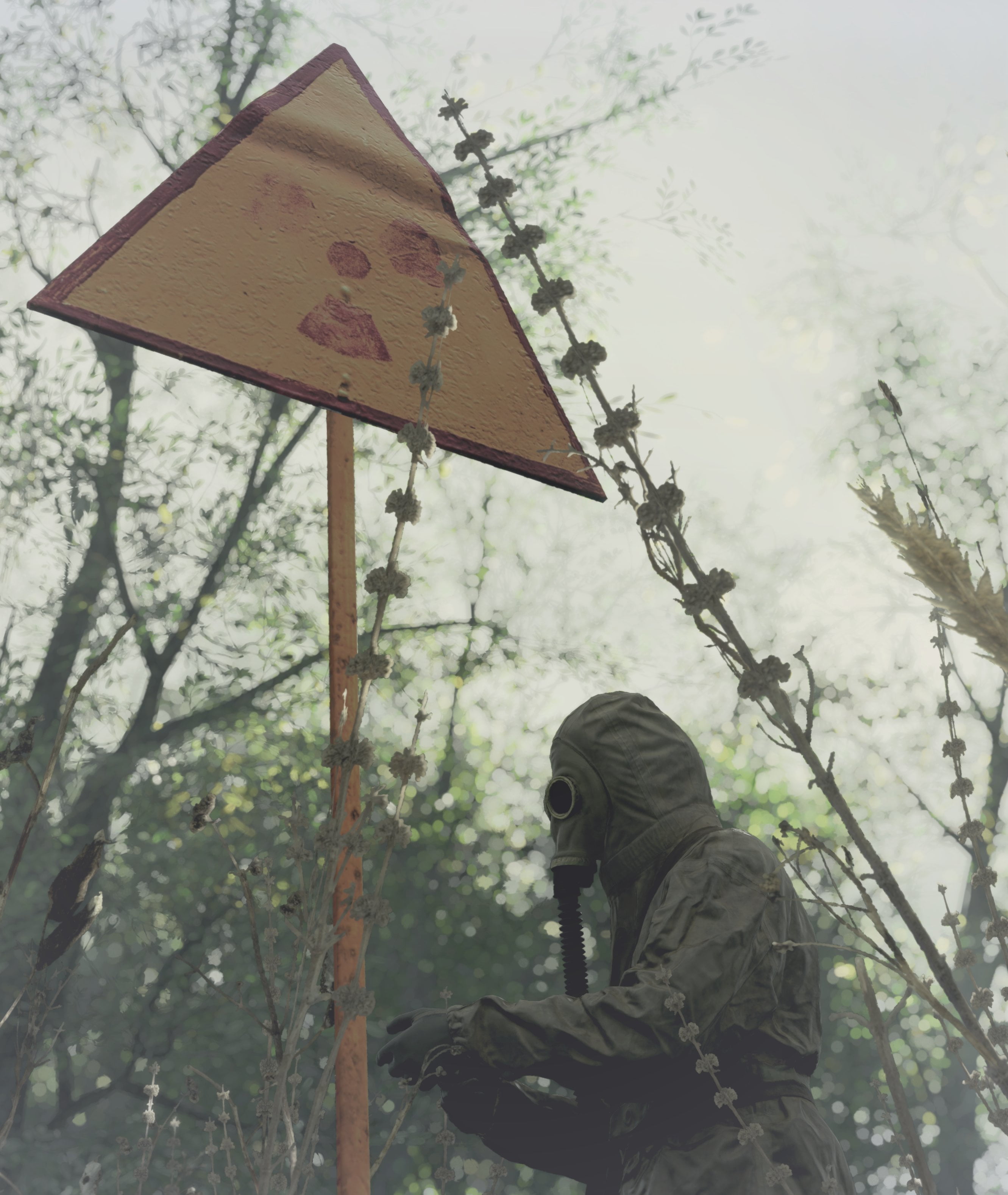 Chernobyl, nuclear, ChernobyLite, gas masks, 2K, radiation, Phone HD Wallpaper