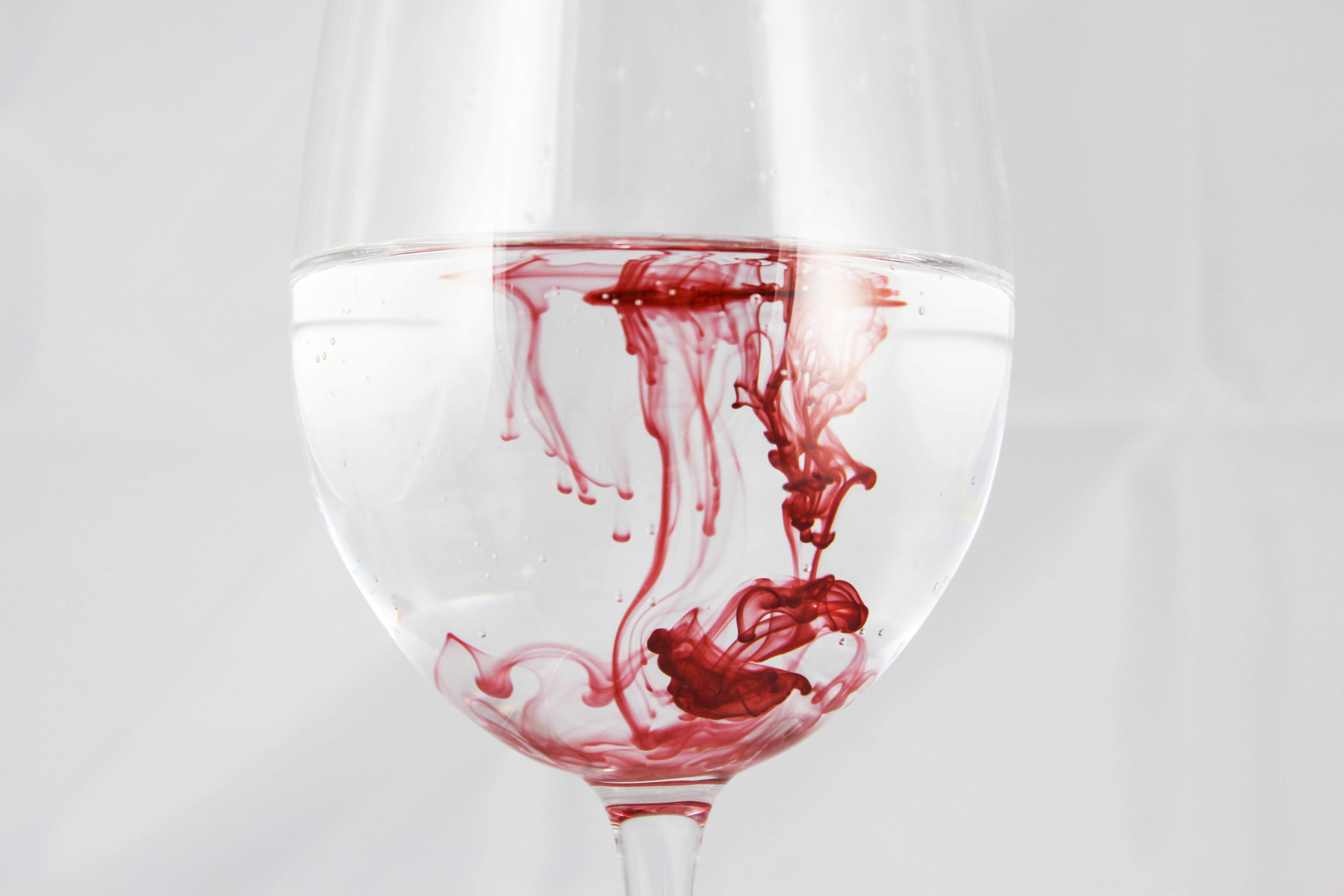 ink, blood, transparent, white background, a glass of, filled, refreshment, red wine, household equipment, liquid, glass, close-up, studio shot, drink, HD Wallpaper