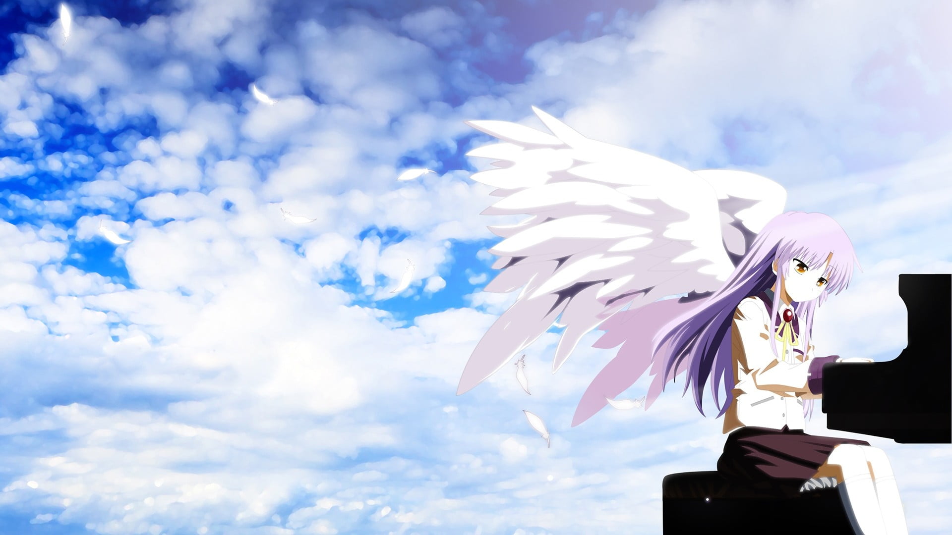 anime, animal representation, decoration, environment, art and craft, Tachibana Kanade, white color, day, no people, nature, sculpture, cloud - sky, 1080P, HD Wallpaper