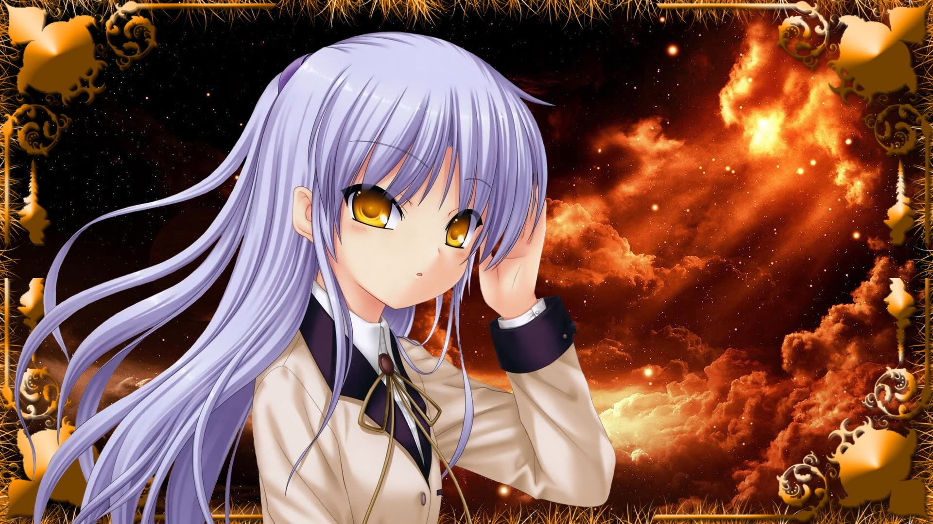 1080P, anime girls, Tachibana Kanade, anime, school uniform, Angel Beats!, HD Wallpaper