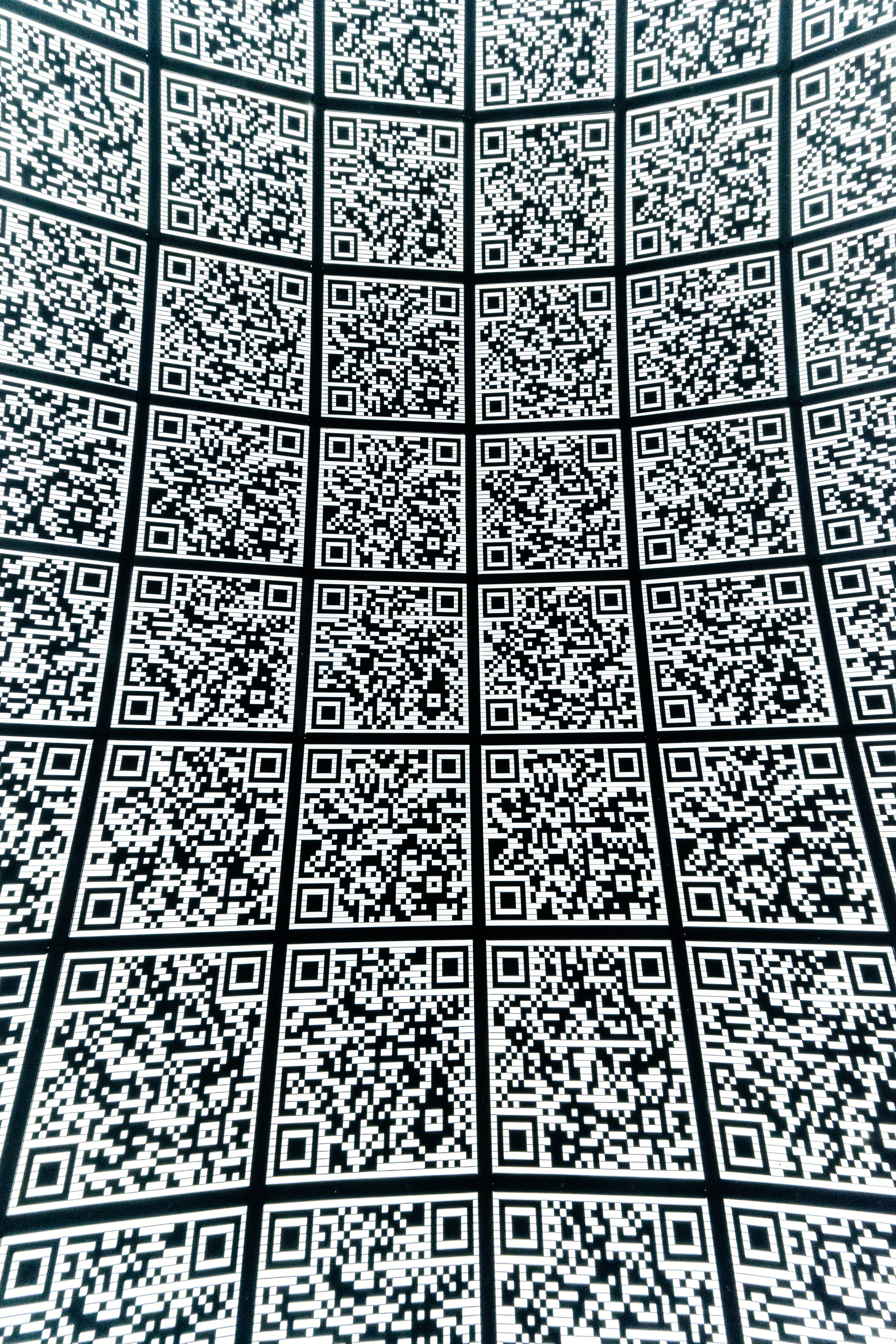 shape, paper, architecture, backgrounds, no people, 5K, in a row, pattern, qr, full frame, textured, design, close-up, repetition, code, low angle view, Phone HD Wallpaper