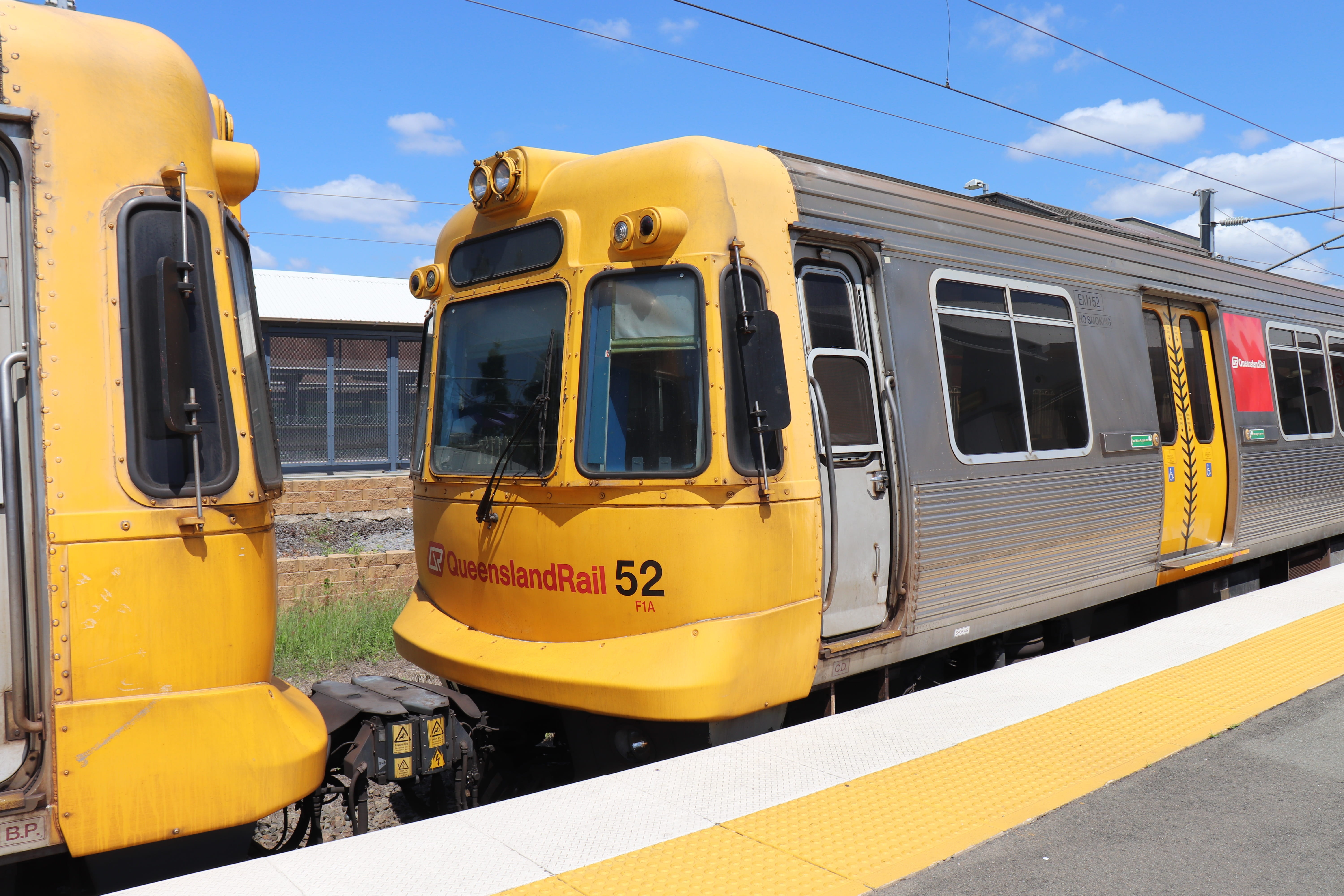 no people, sunlight, day, queensland rail, 5K, old train, window, qr, 25kv train, park road, railroad track, nature, station, transport, train - vehicle, HD Wallpaper