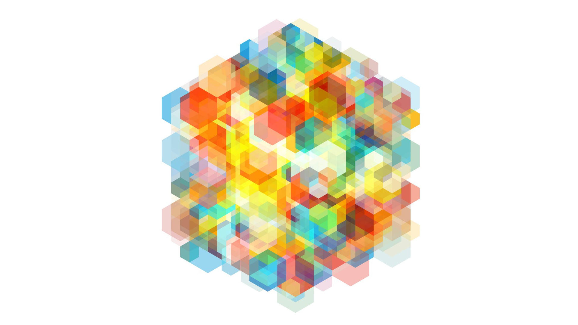 shapes, Tesseract (Band), colorful, abstract, white background, 1080P, HD Wallpaper