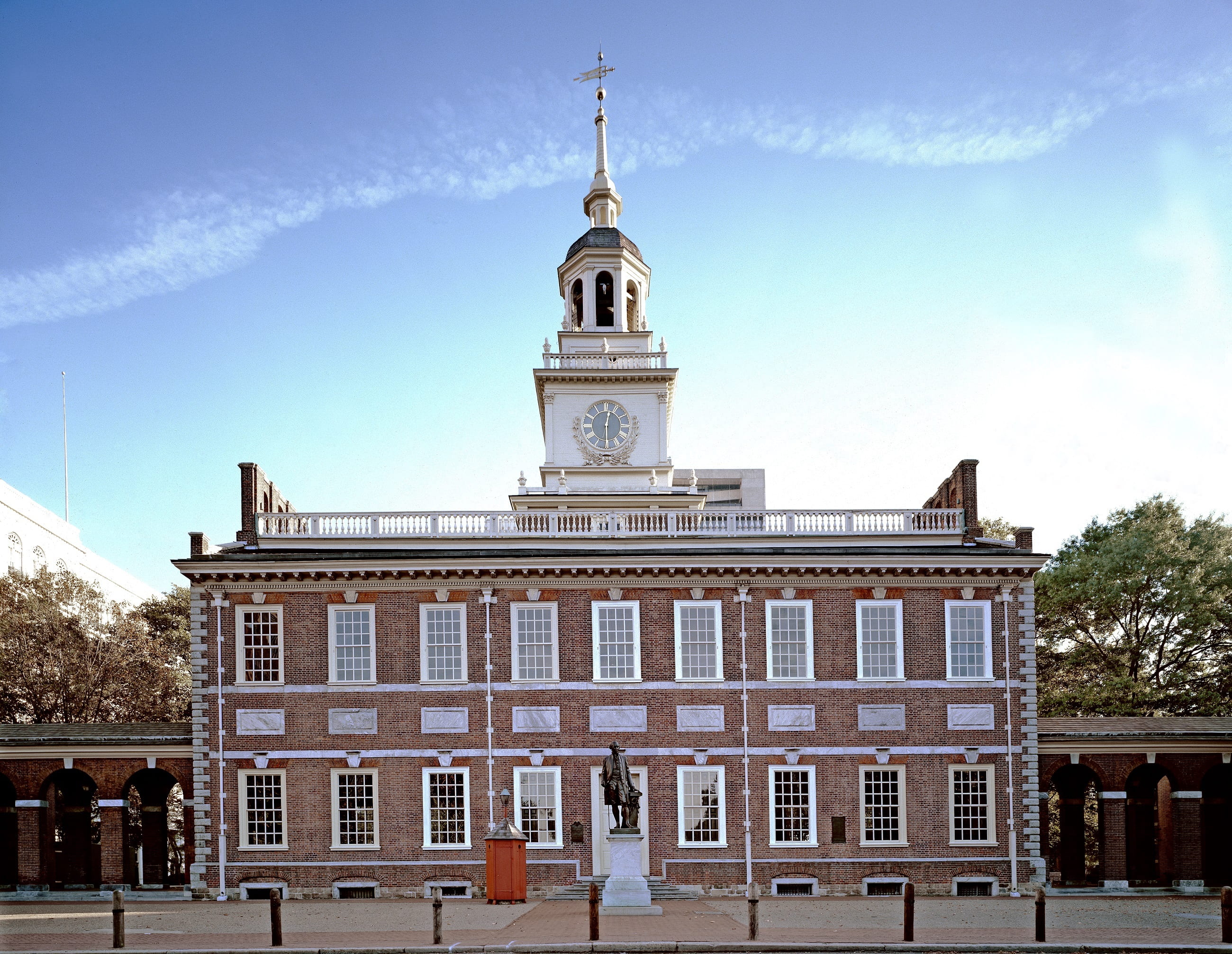 pennsylvania, outdoors, day, independence hall, philadelphia, the past, no people, architecture, architectural column, brown, nature, travel destinations, HD Wallpaper