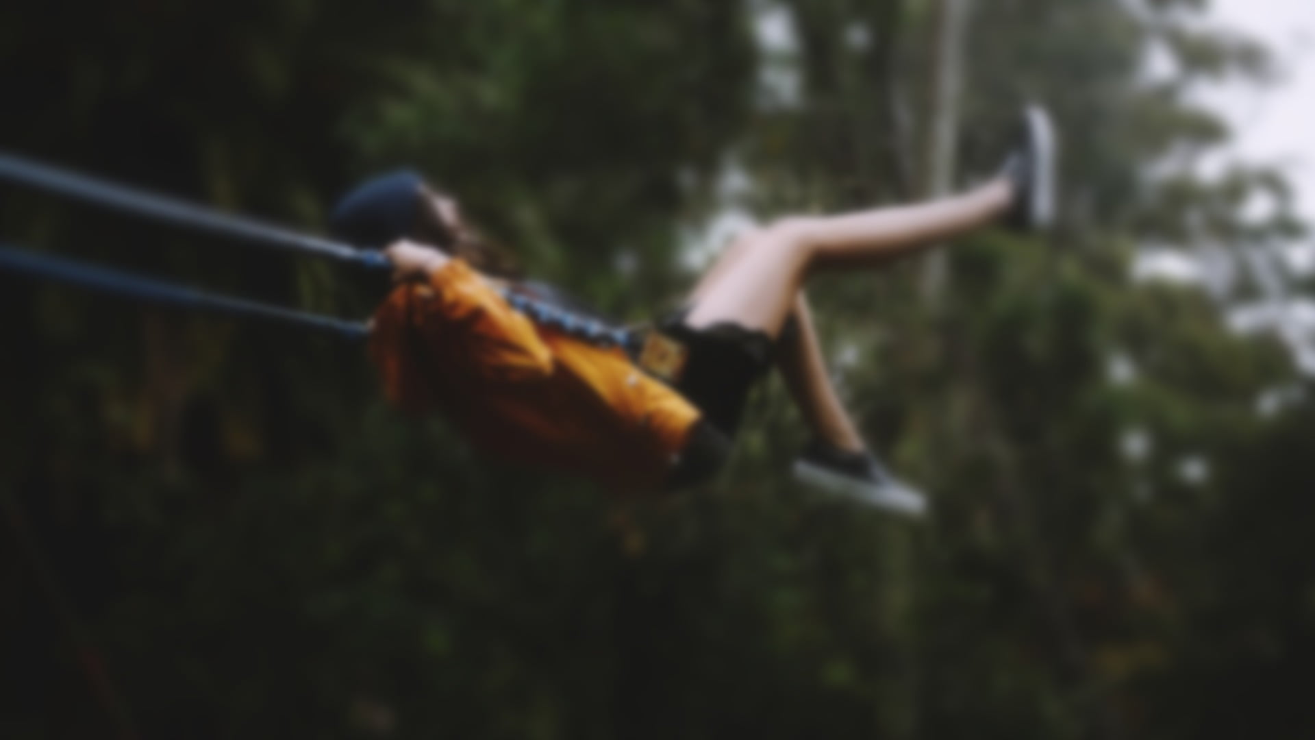 adventure, young adult, nature, full length, tree, clothing, real people, outdoors, black, forest, hanging, leisure activity, 1080P, women, one person, HD Wallpaper