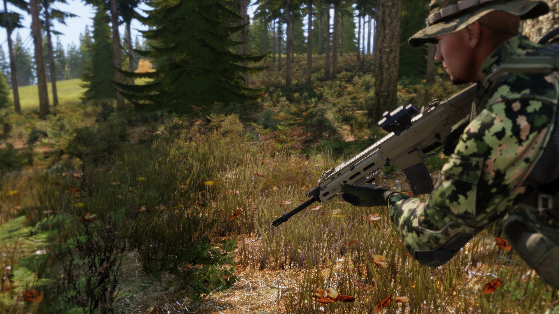 clothing, tree, gun, plant, armed forces, forest, camouflage clothing, weapon, army, people, day, government, rifle, nature, security, military, woodland, HD Wallpaper