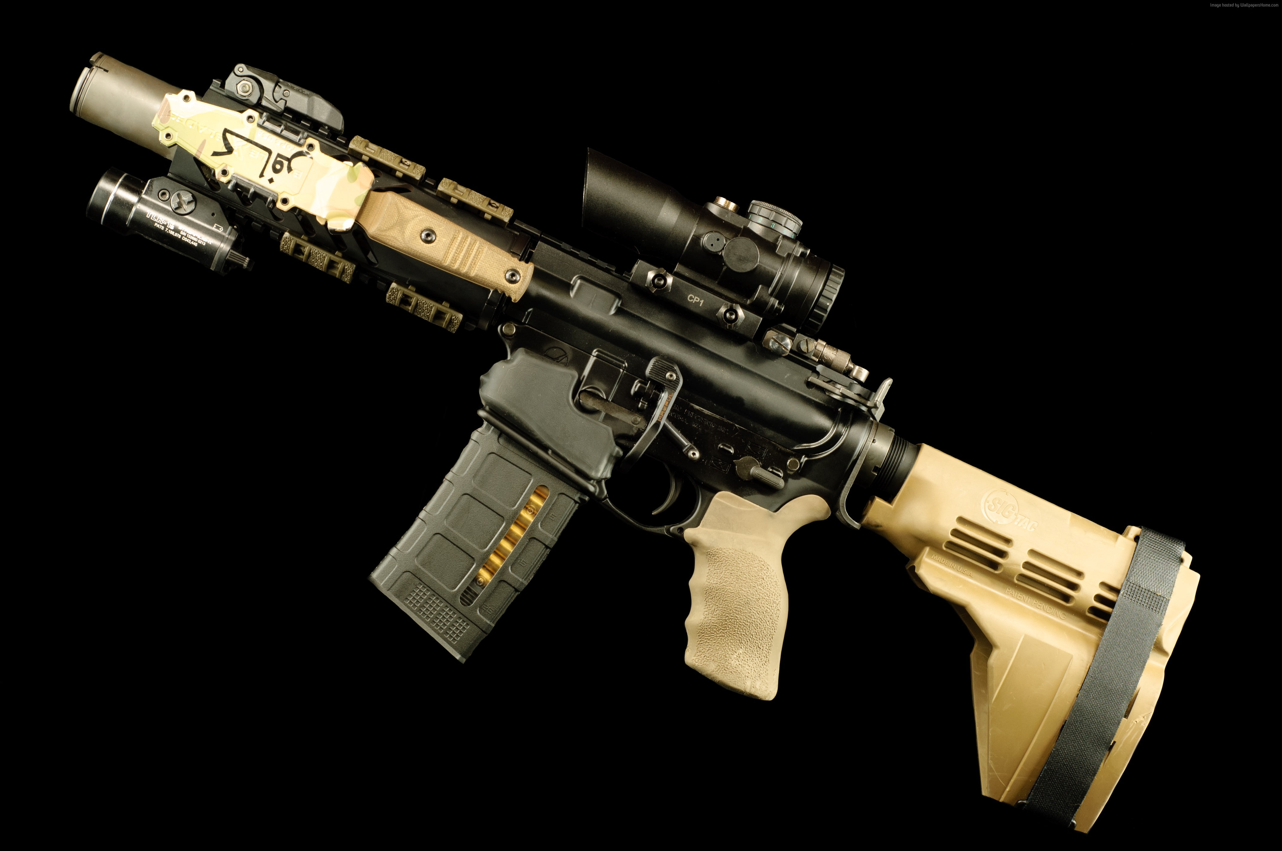no people, technology, black background, 5, handgun, communication, indoors, U.S. Army, sign, warning sign, violence, single object, 4K, social issues, HD Wallpaper
