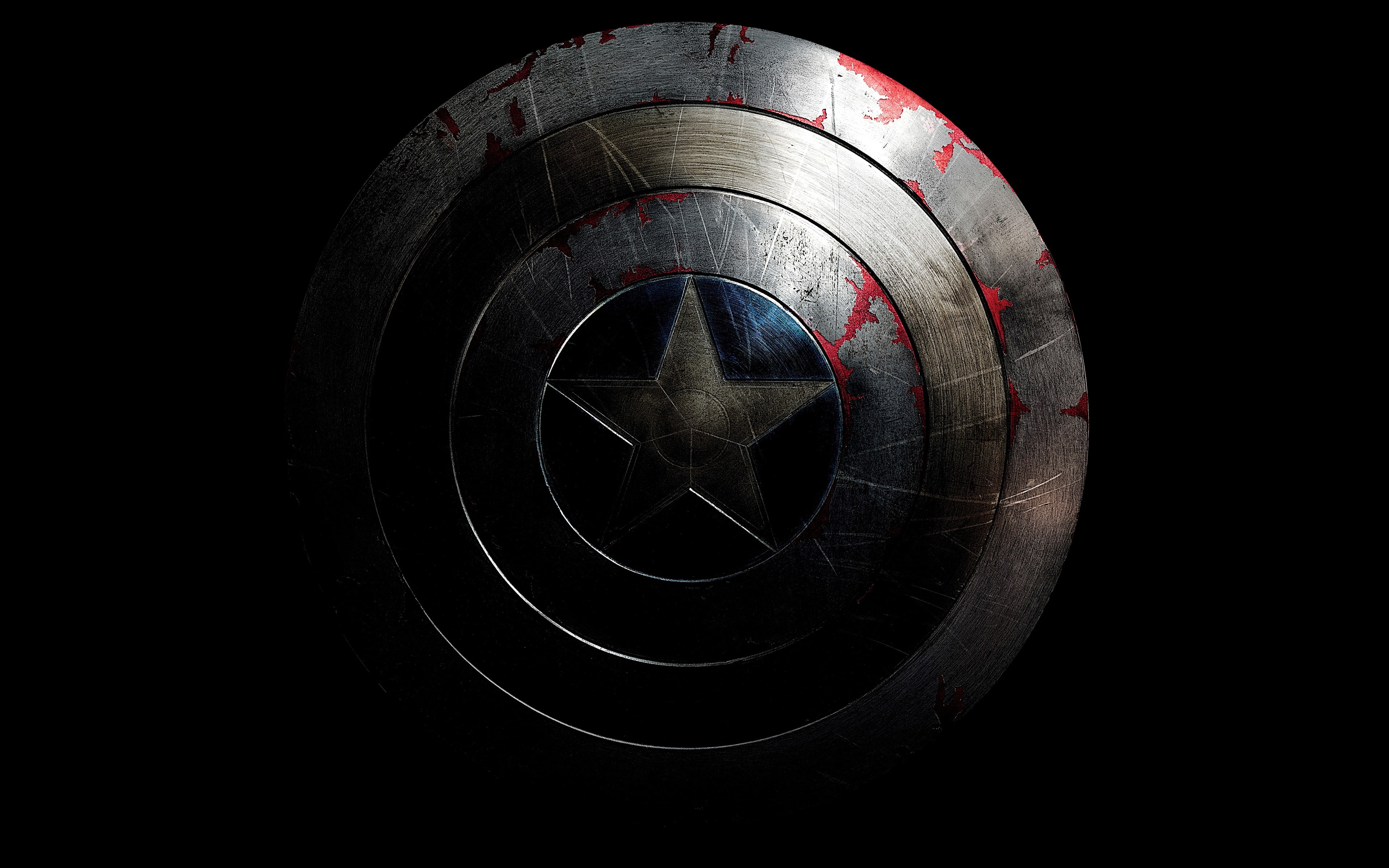black background, sport, vibranium, black color, 4K, shield, indoors, pattern, america, shape, captain, copy space, success, movies, studio shot, accuracy, HD Wallpaper