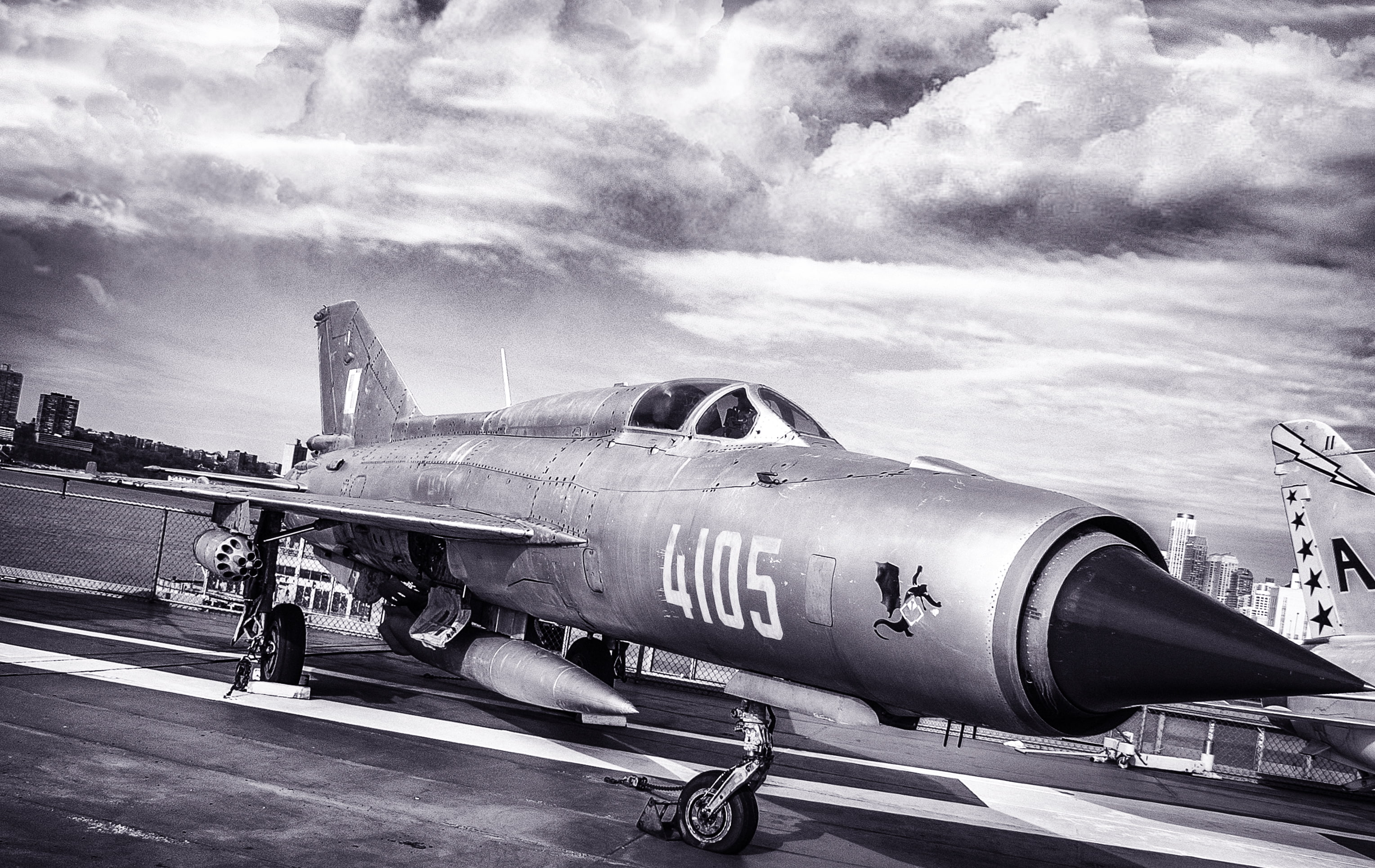 supersonic, Nose, The plane, 2K, 4105, The ship, The city, Mikoyan, Wings, Fishbed, The sky, The MiG-21, Aviation, Gurevich, multi-role fighter, HD Wallpaper