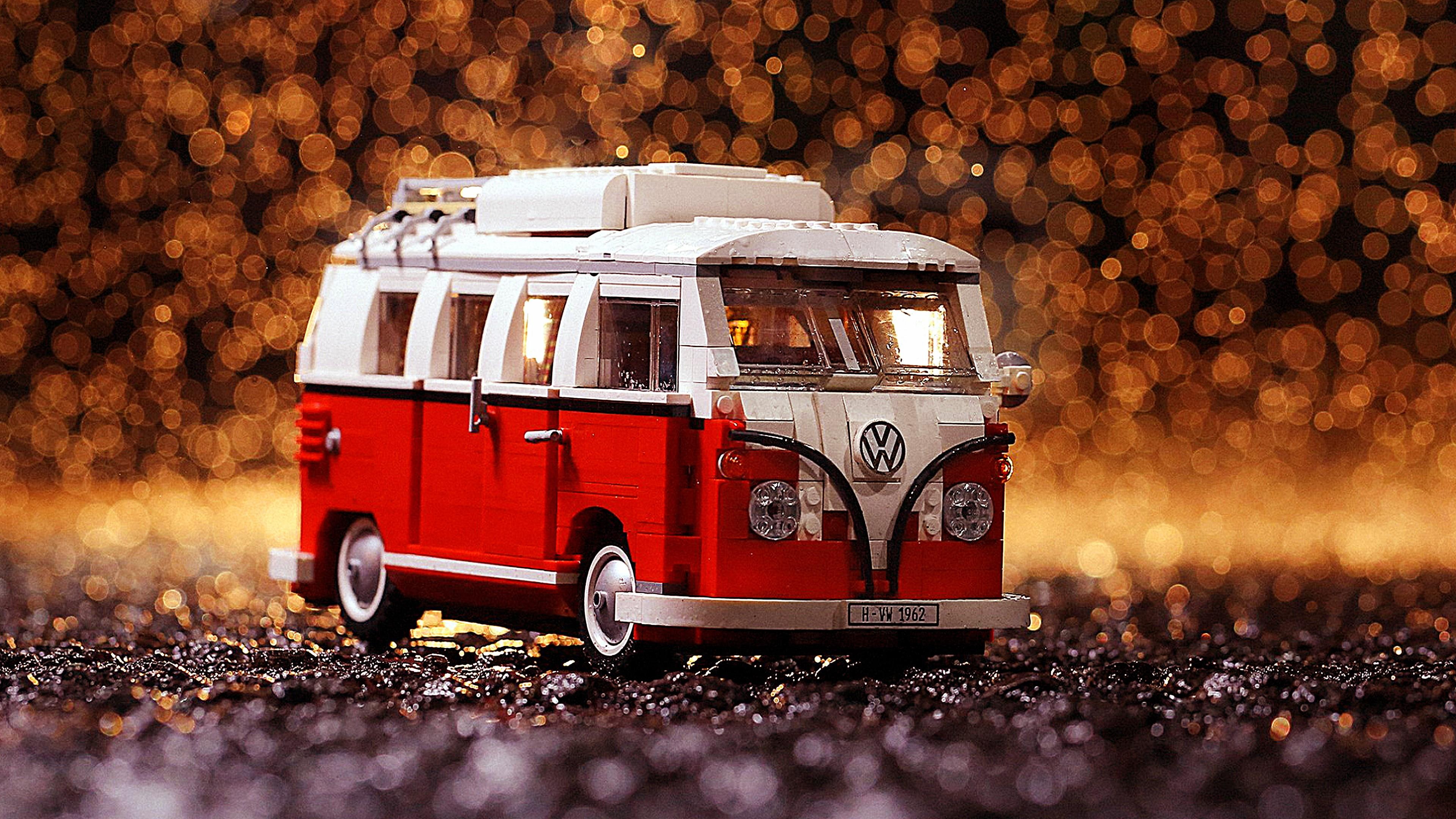 camper, volkswagen, lego, toy, 4K, HD Wallpaper