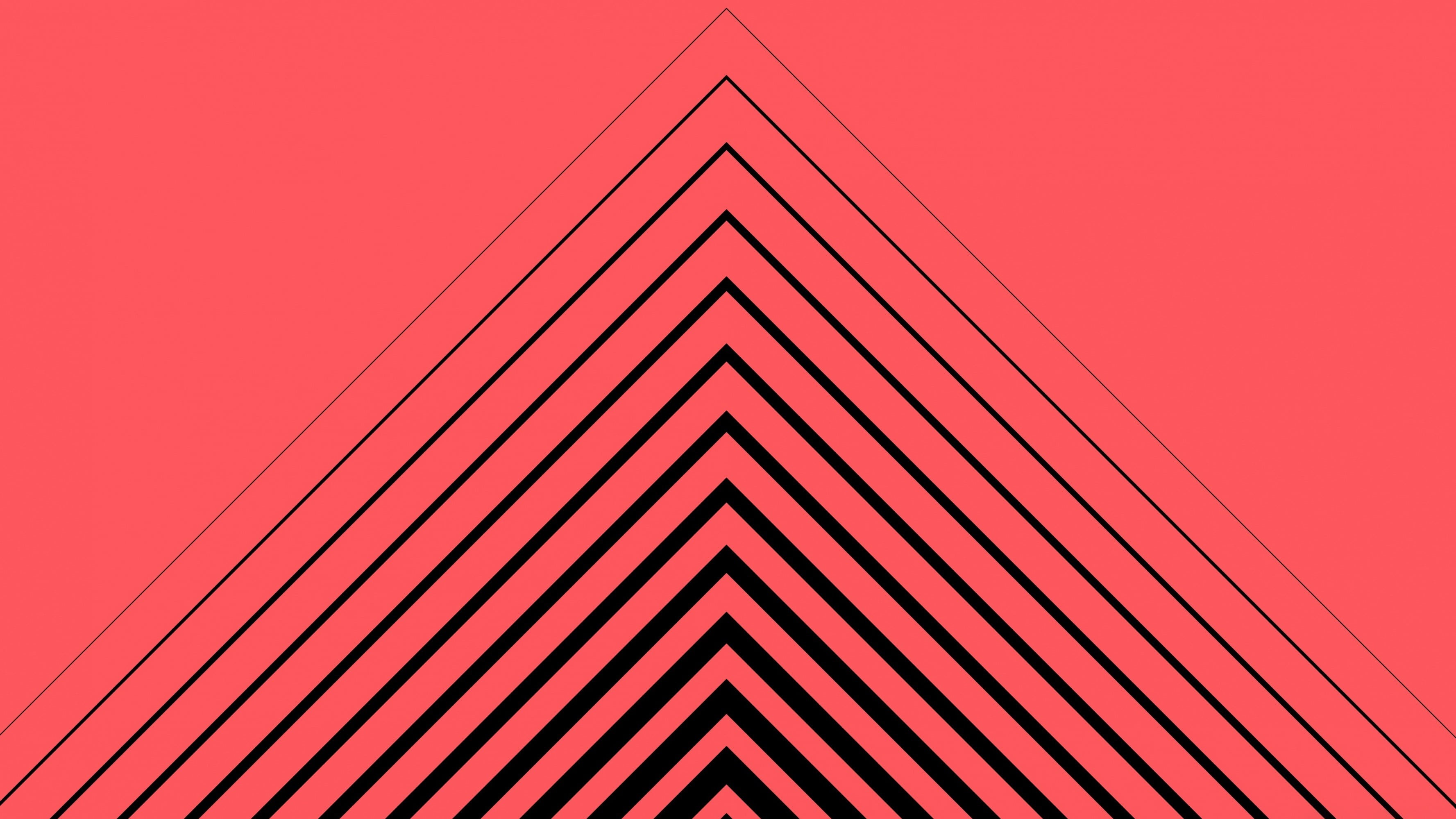 close-up, architecture, backgrounds, geometry, three dimensional, blue, modern, no people, 2K, abstract, pattern, red, studio shot, triangle, colored background, HD Wallpaper