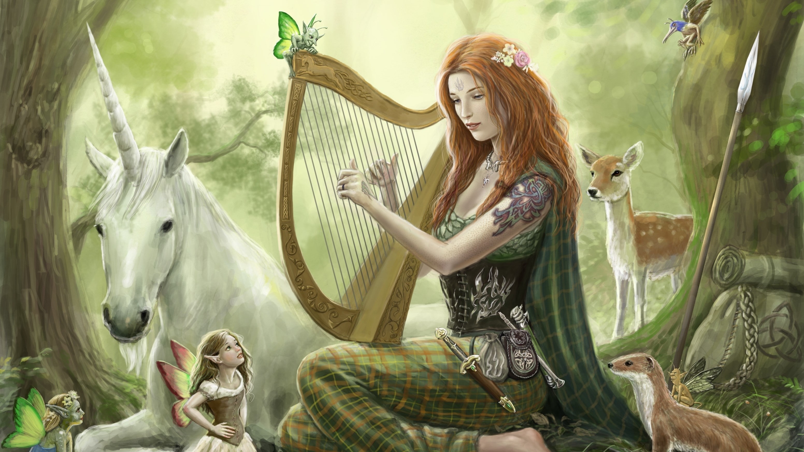 looking, mammal, adult, hairstyle, taxidermy, animal wildlife, nature, indoors, redhead, one person, smiling, young adult, beauty, women, females, one animal, HD Wallpaper