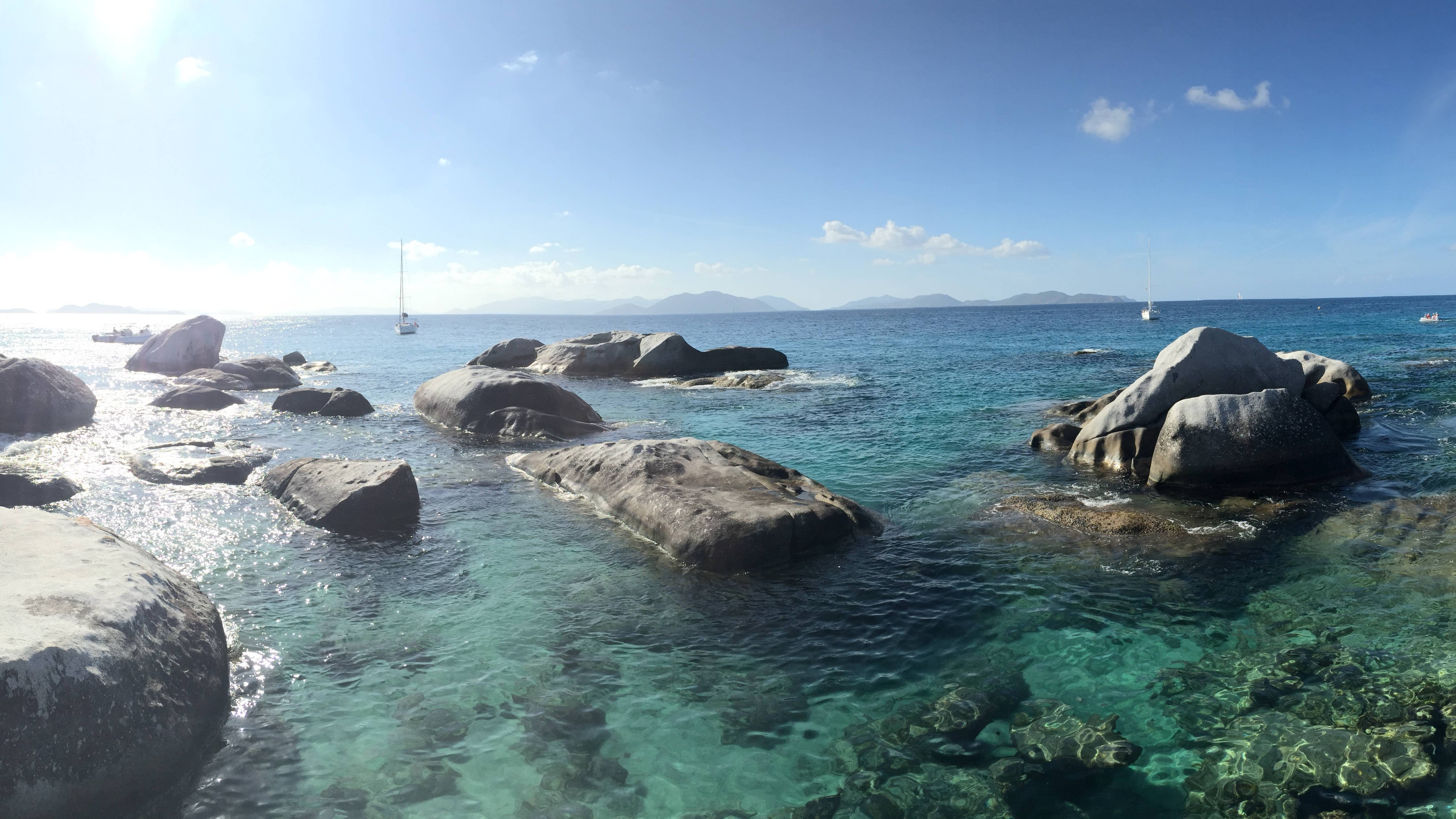 water, Virgin Gorda, stone, Travellers Choice Awards 2016, The Baths, grey, Best beaches of 2016, near, 8K, British Virgin Islands, daytime, body, HD Wallpaper