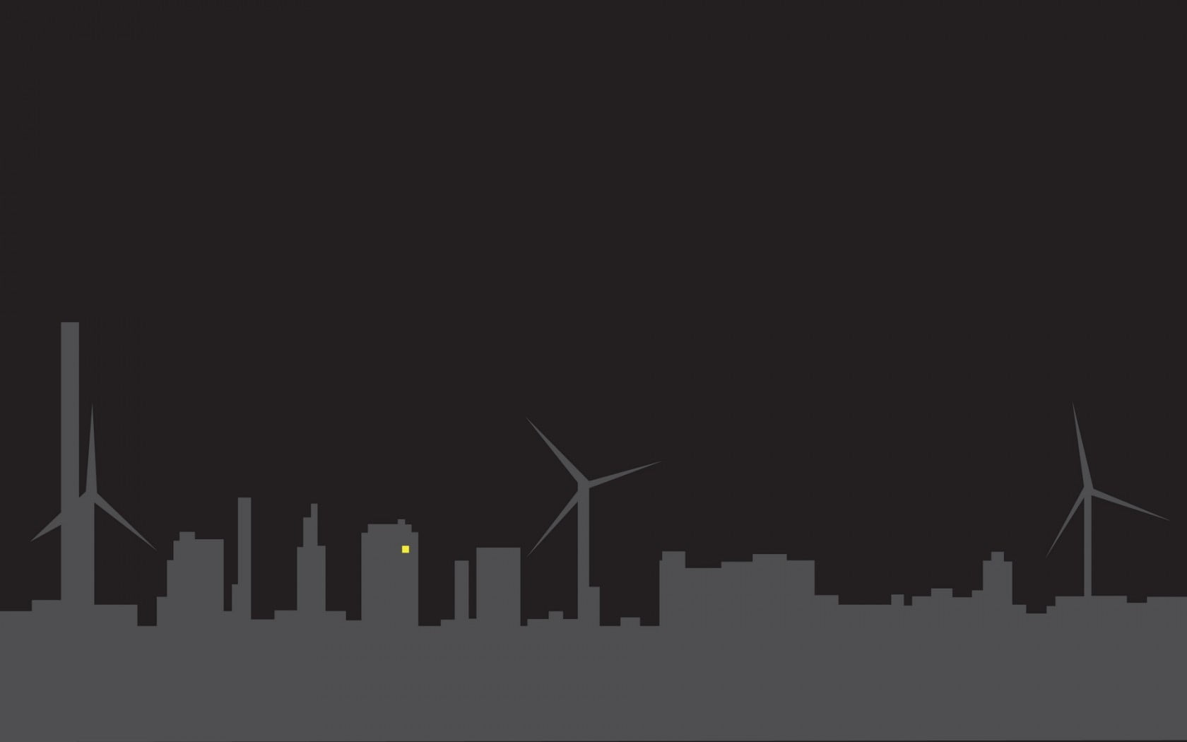 environment, built structure, technology, minimalism, indoors, alternative energy, city, illustration, windmill, 720P, in a row, windmills, buildings, HD Wallpaper