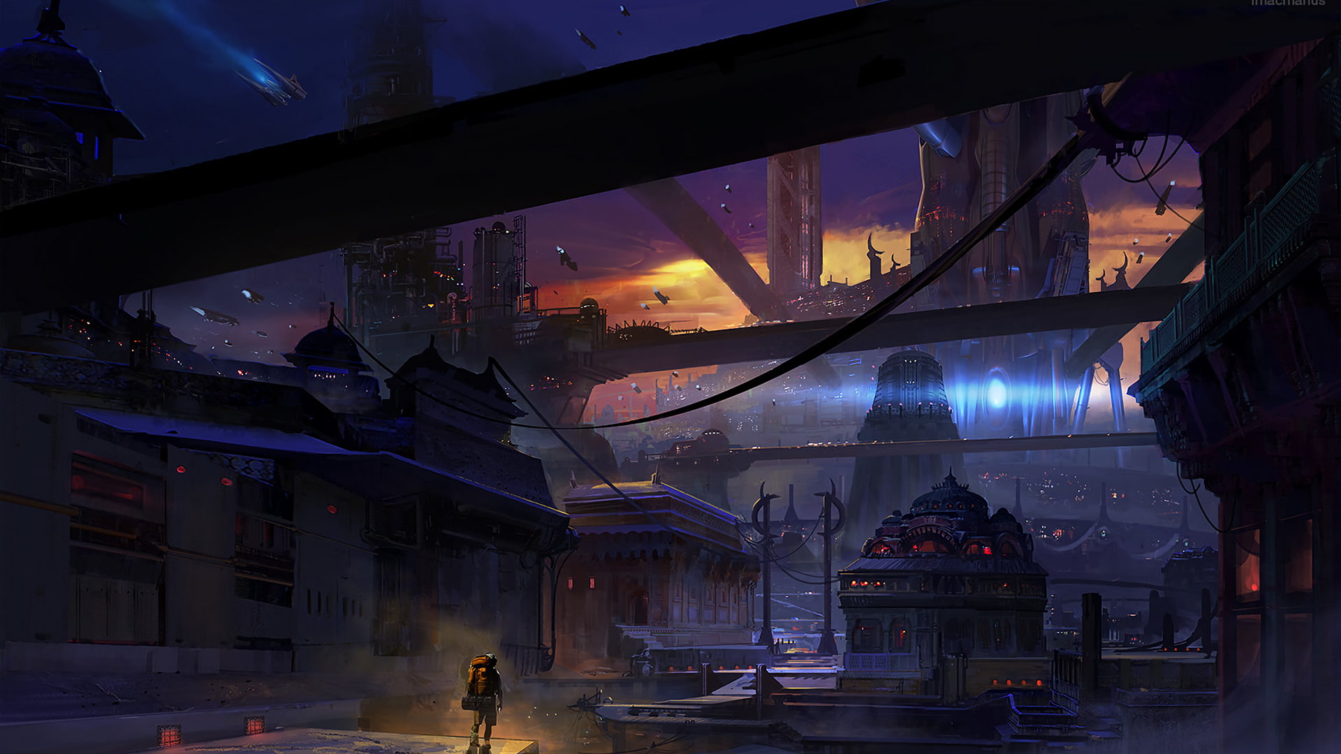 1080P, fantasy, artist, artwork, city, digital art, hd, future, HD Wallpaper