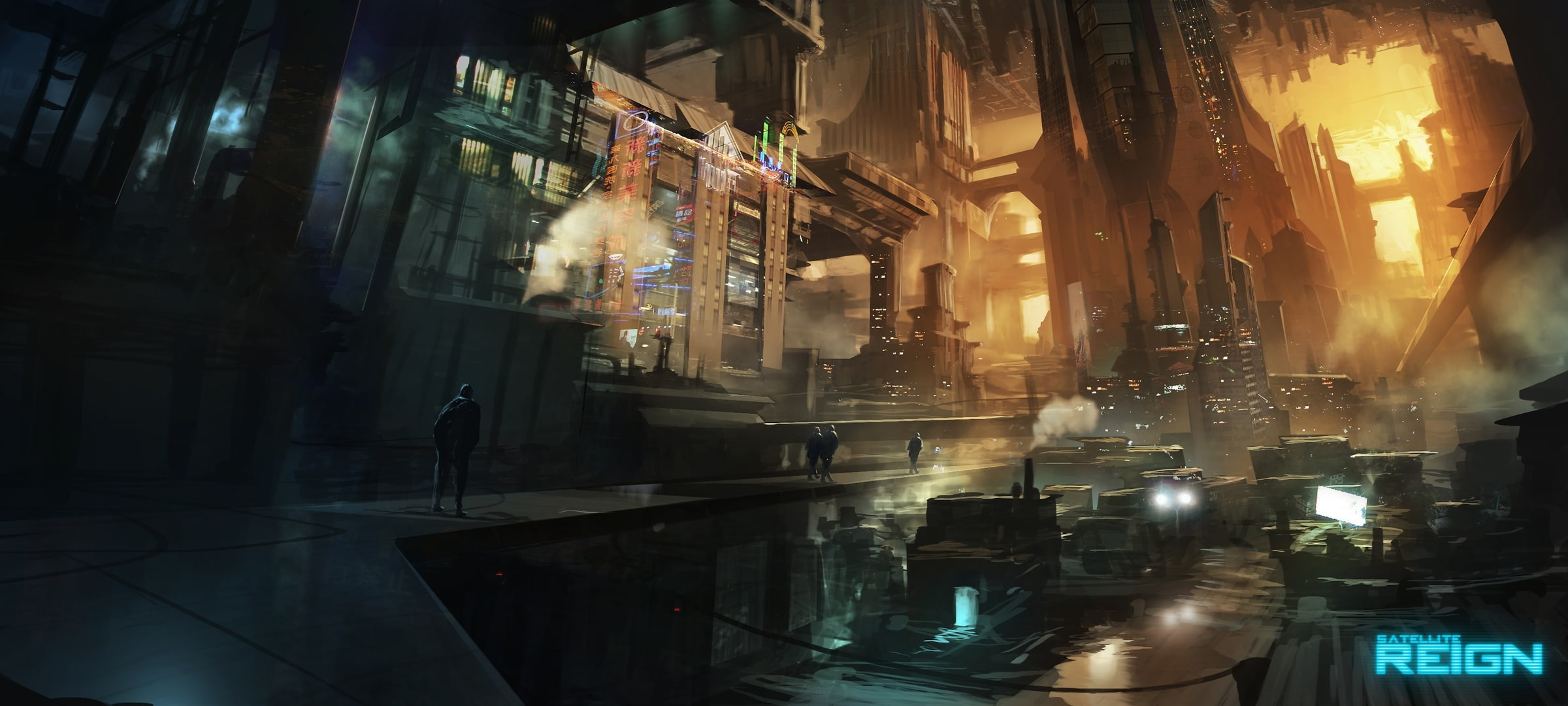 the city, future, 1080P, Satellite Reign, HD Wallpaper