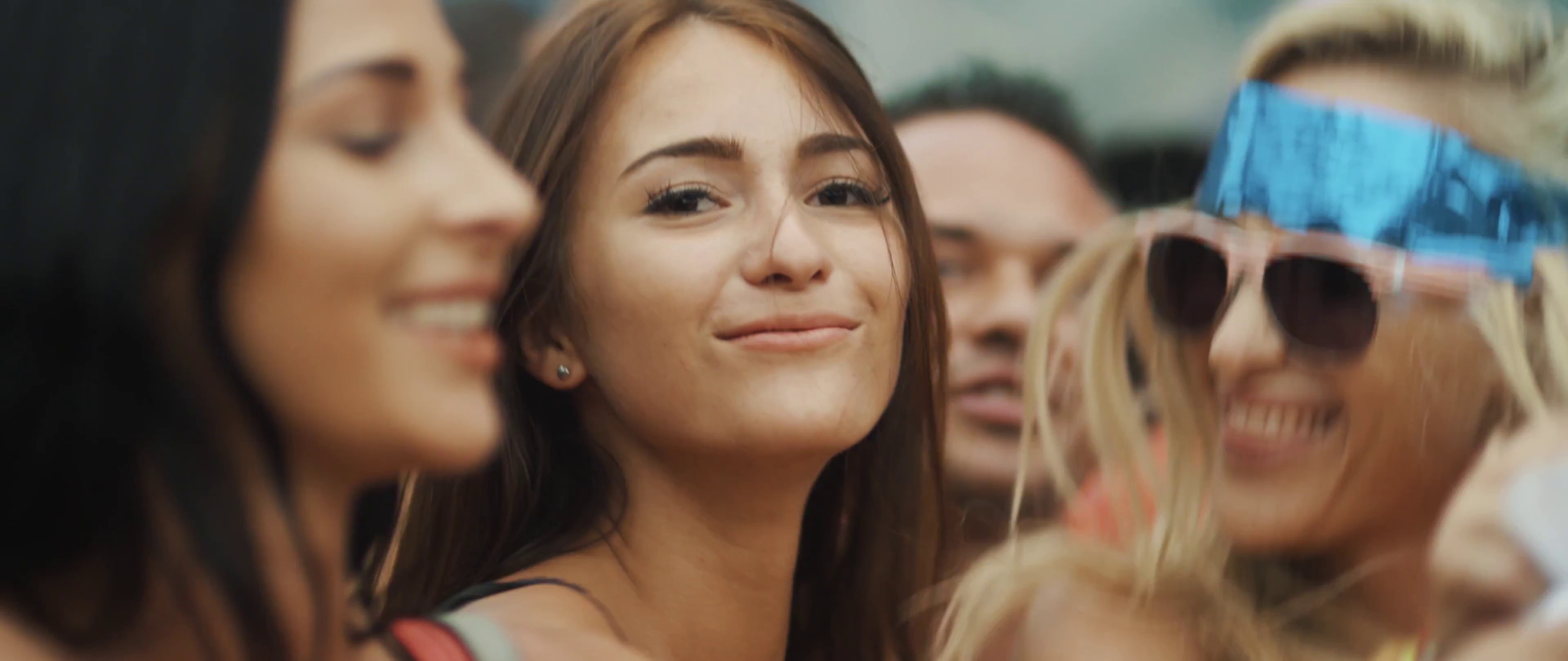 Tomorrowland, festivals, group of women, 4K, smiling, brunette, women, HD Wallpaper