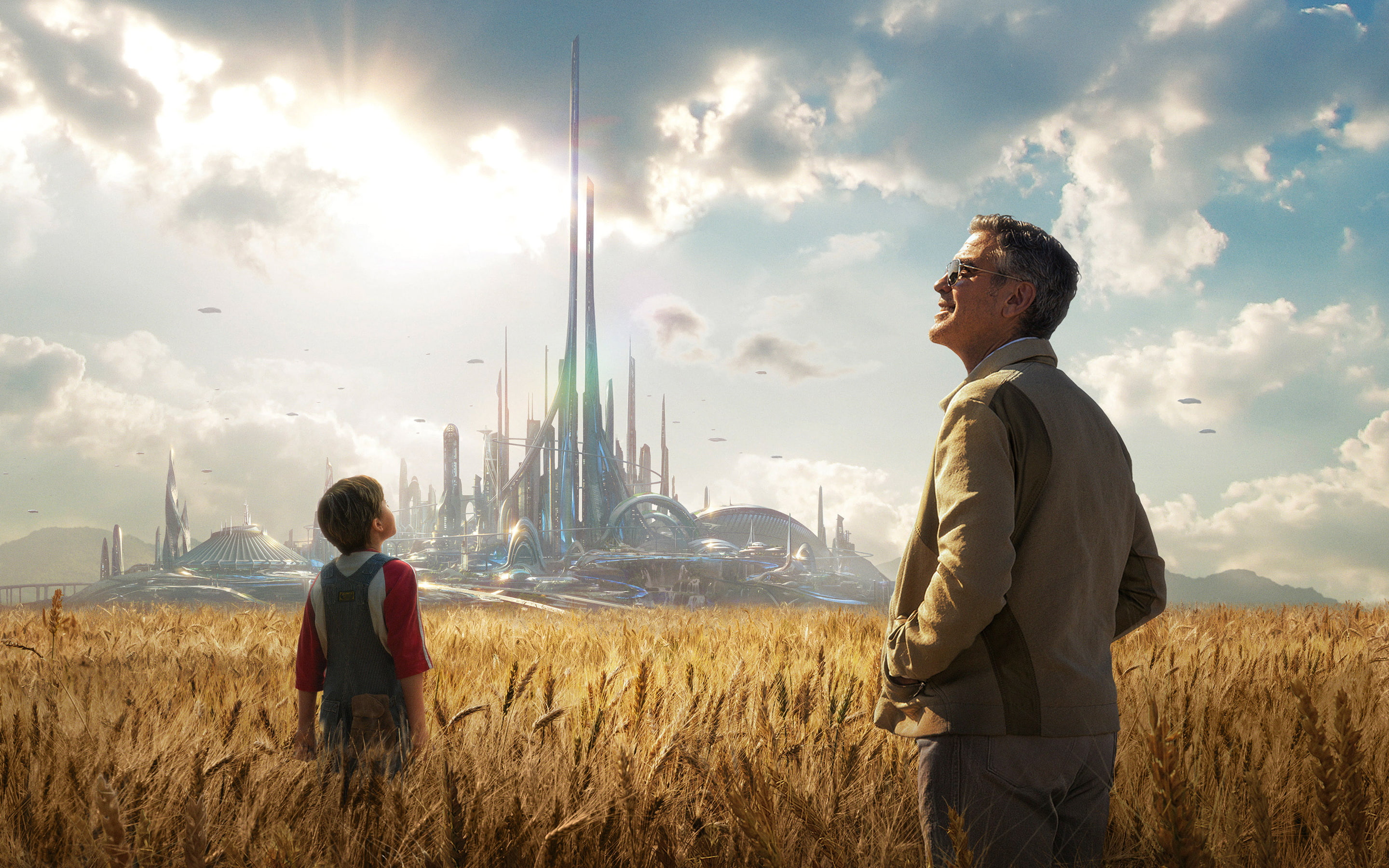 tomorrowland, 2K, characters, movie, field, wheat field, wheat, HD Wallpaper
