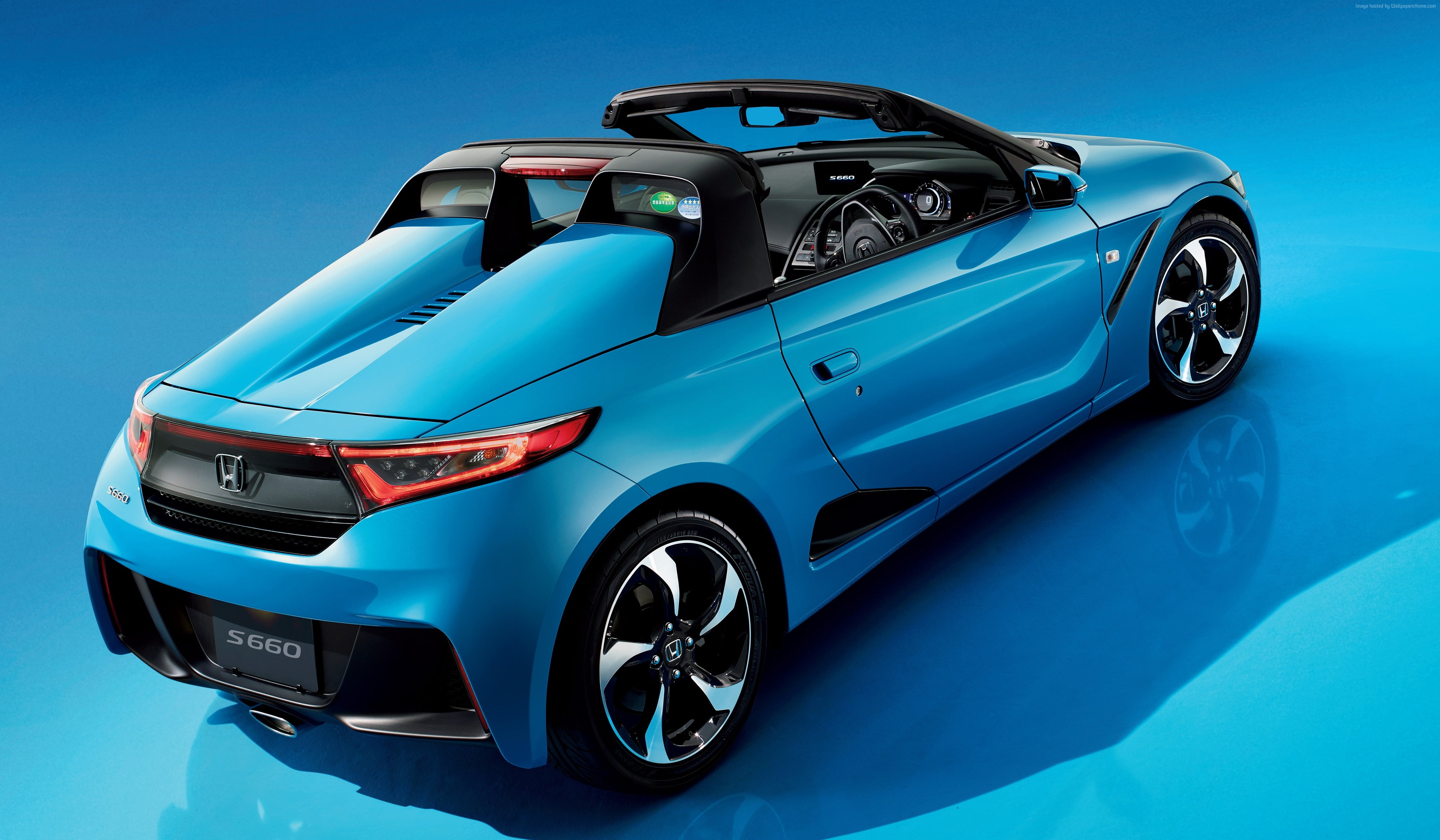 future car, Honda S660, 4K, Concept, Tokyo Motor Show 2015, blue, HD Wallpaper