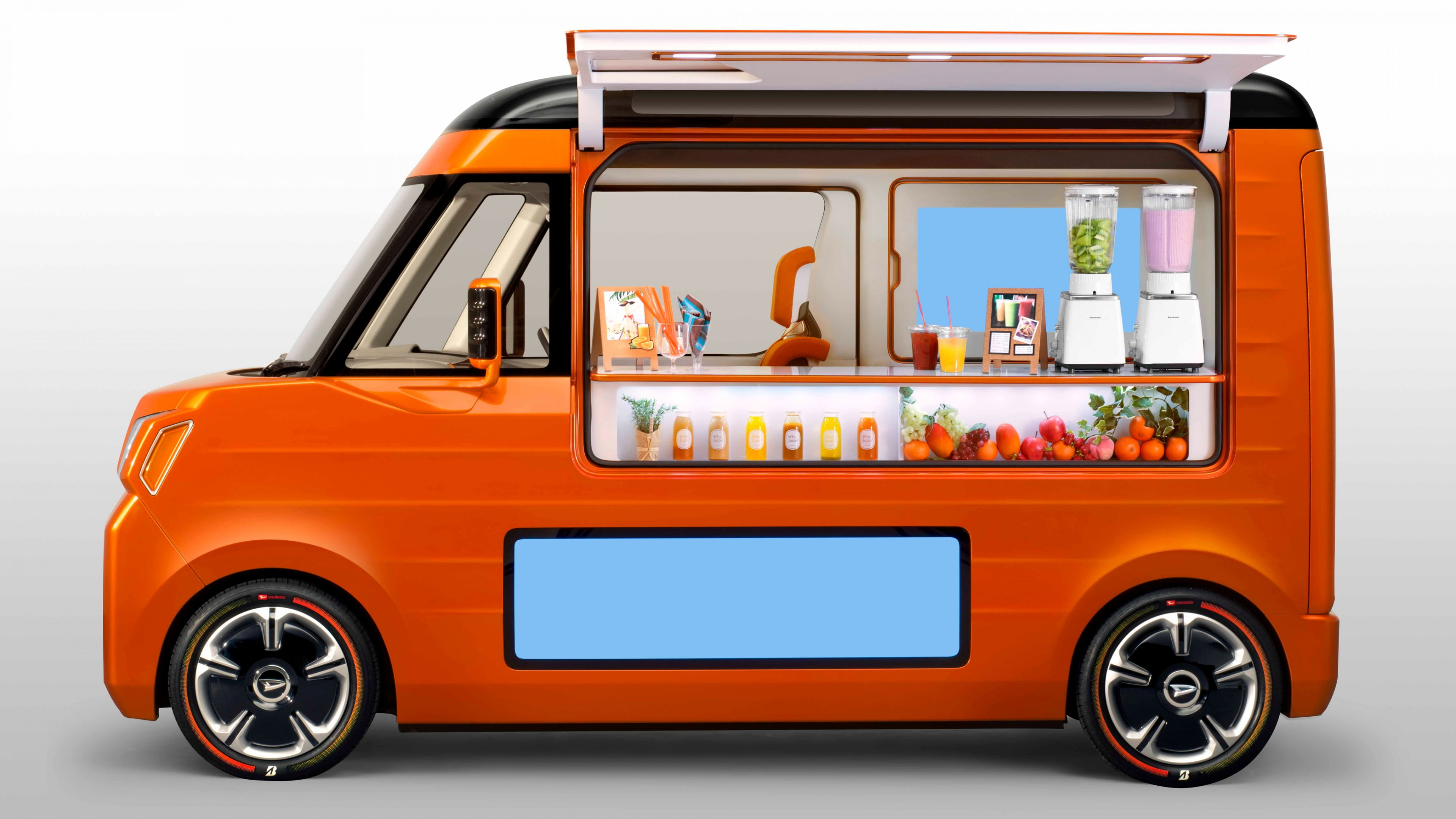 Concept, gray, cart, Tokyo Motor Show 2015, 4K, future car, food, red, Daihatsu Tempo, orange, HD Wallpaper
