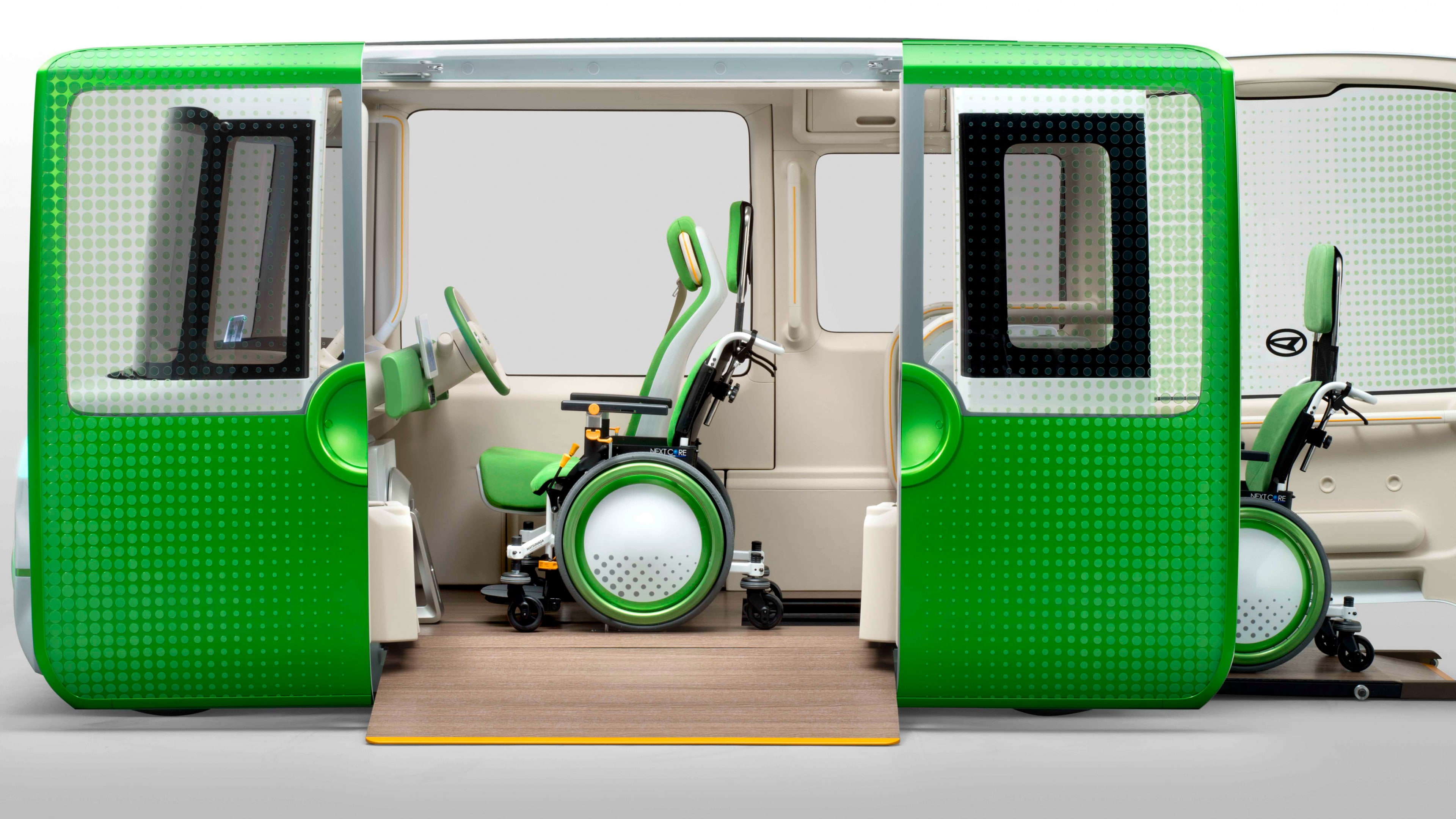 Tokyo Motor Show 2015, Concept, green, white, illustration, door, vehicle, future car, 4K, Daihatsu Nori Ori, open, HD Wallpaper