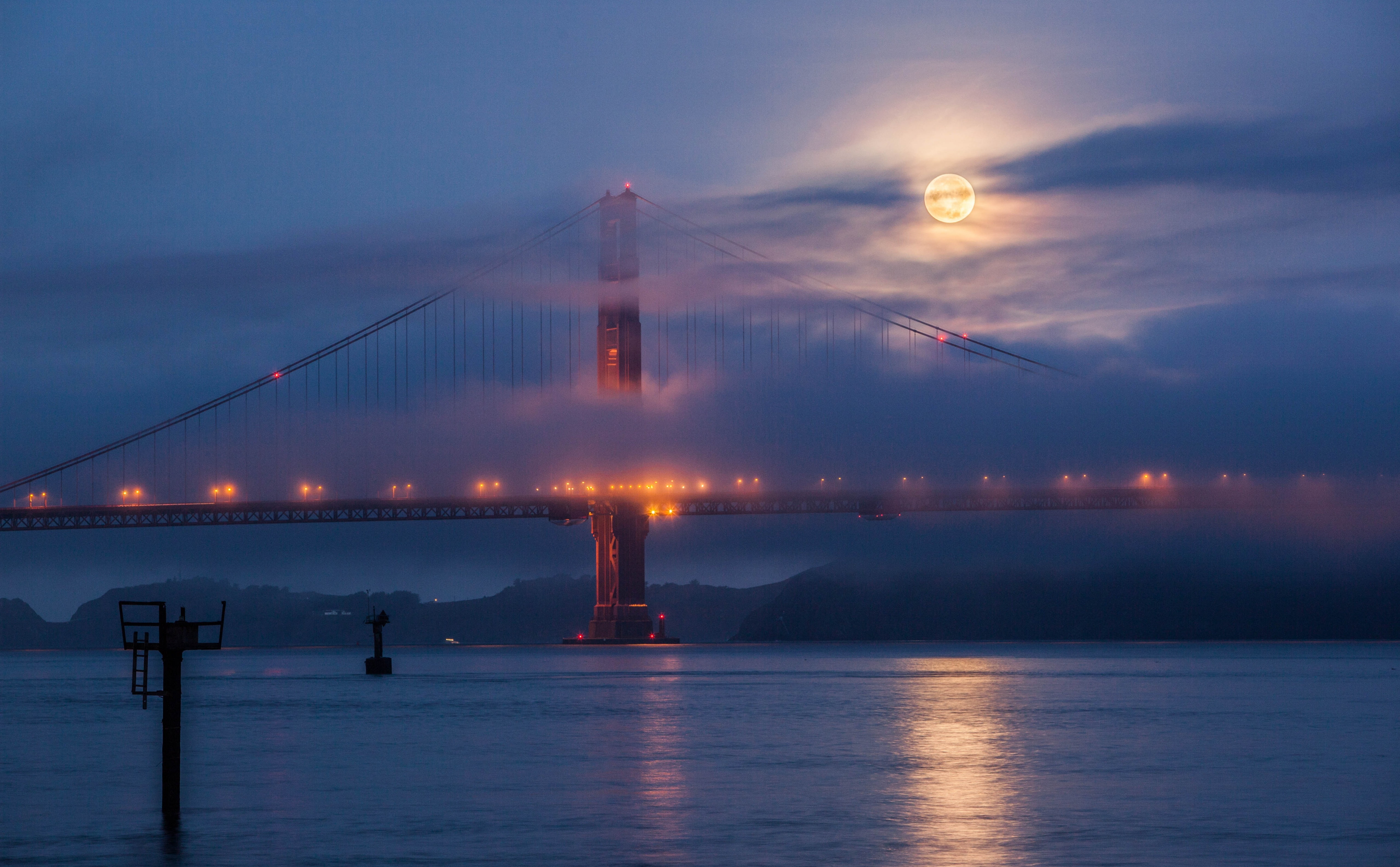 golden, United States, travel destinations, Morning, illuminated, francisco, bridge - man made structure, rising, Weather, architecture, bridge, reflection, HD Wallpaper
