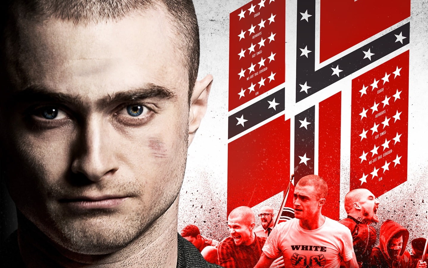 human body part, pride, 720P, hollywood, human face, portrait, adult, daniel radcliffe, flag, patriotism, headshot, imperium, emotion, celebration, young adult, HD Wallpaper