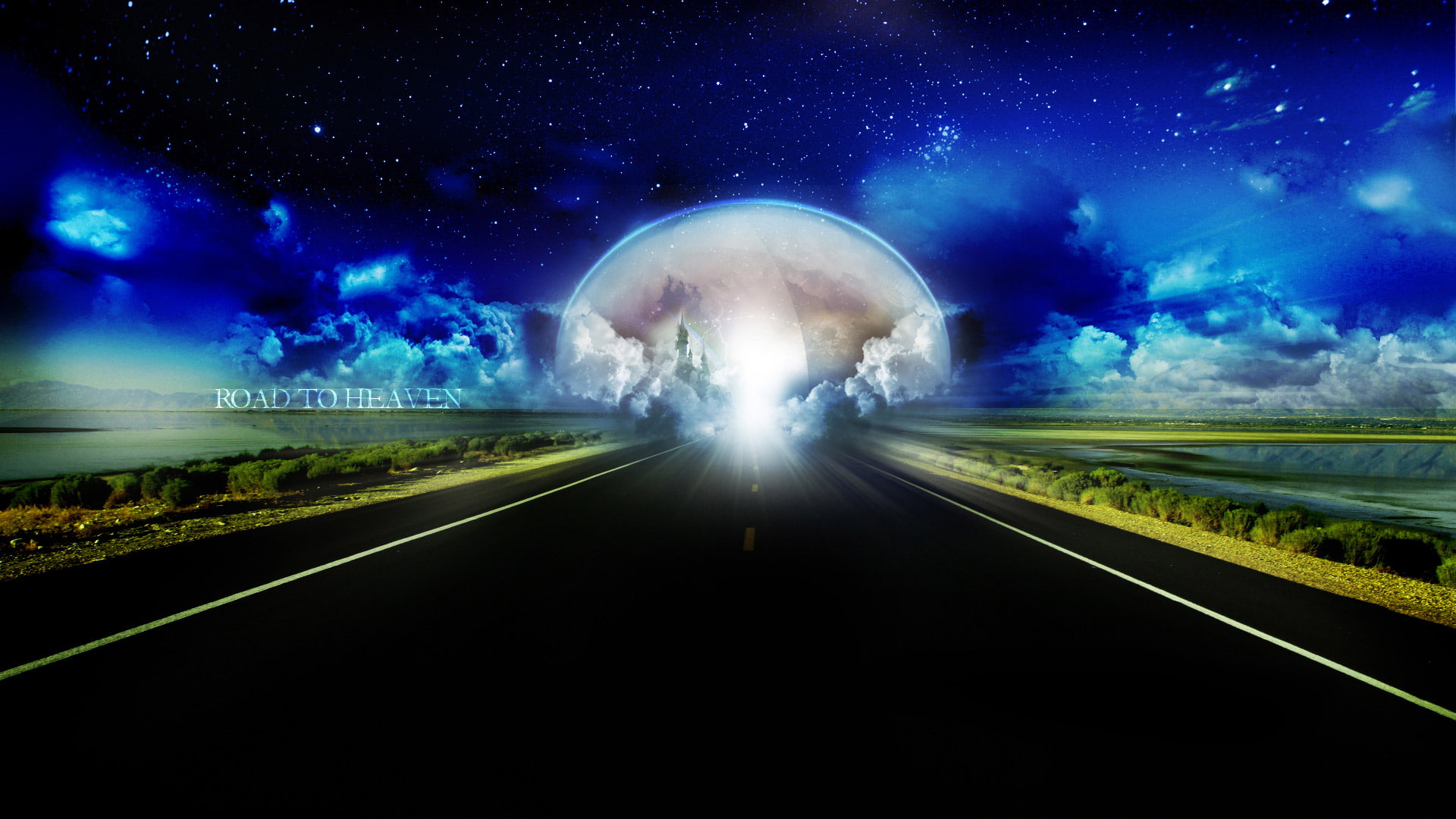 road, heaven, hd, 1080P, to, dreamy, fantasy, HD Wallpaper