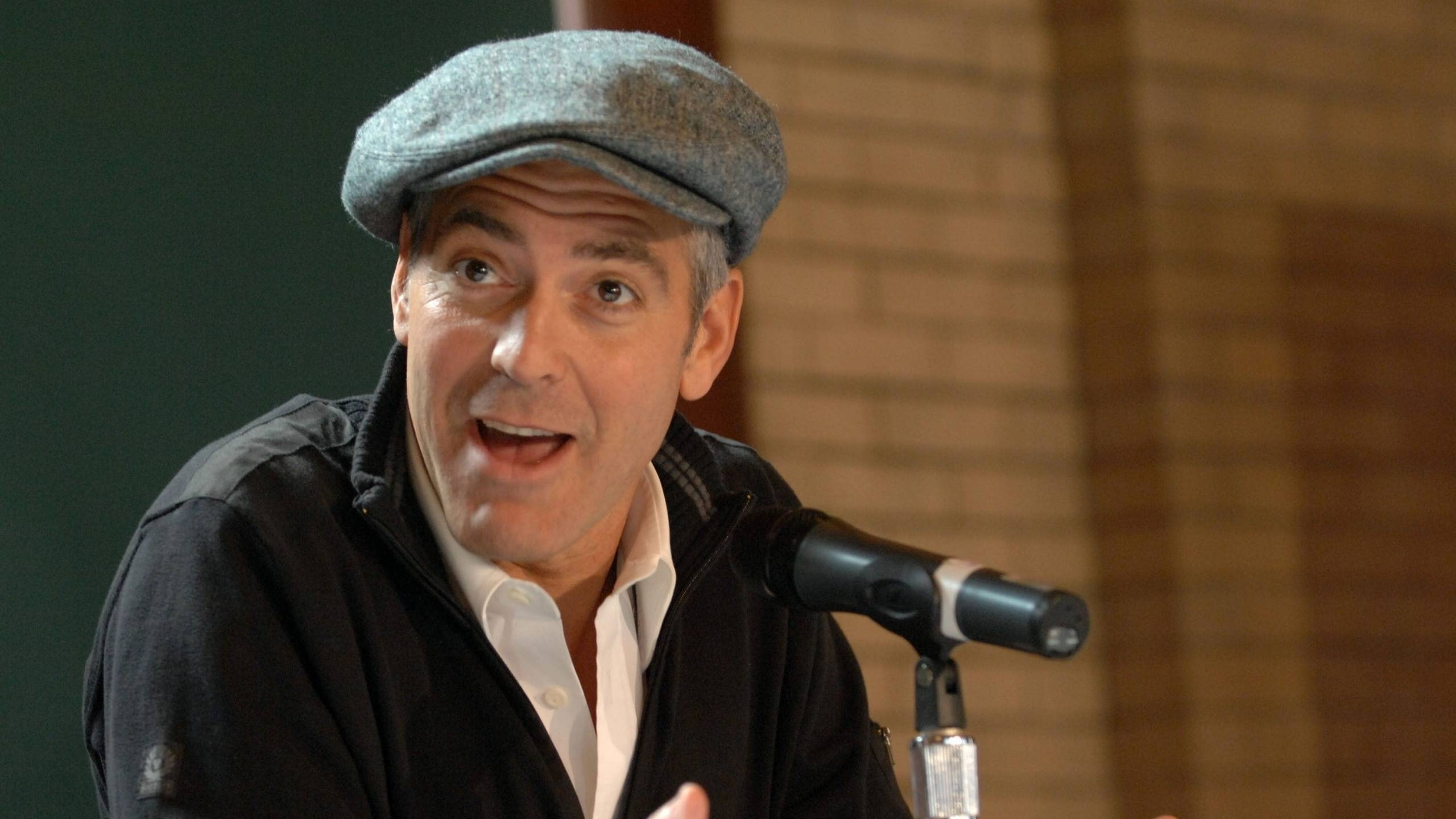 george, celeb, 2K, hollywood, clooney, actor, hat, HD Wallpaper