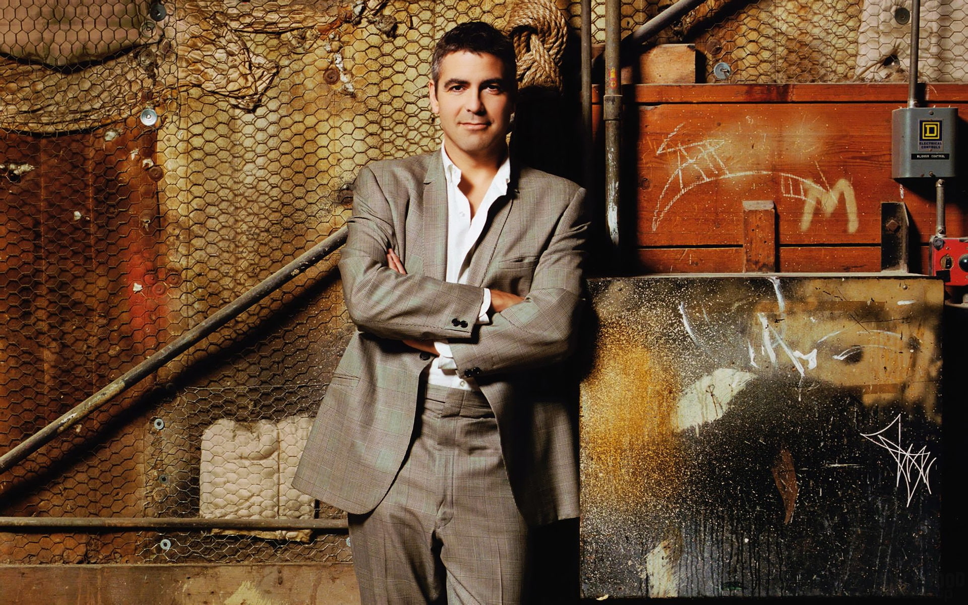 george, brown, suit, s, men, 1080P, clooney, HD Wallpaper