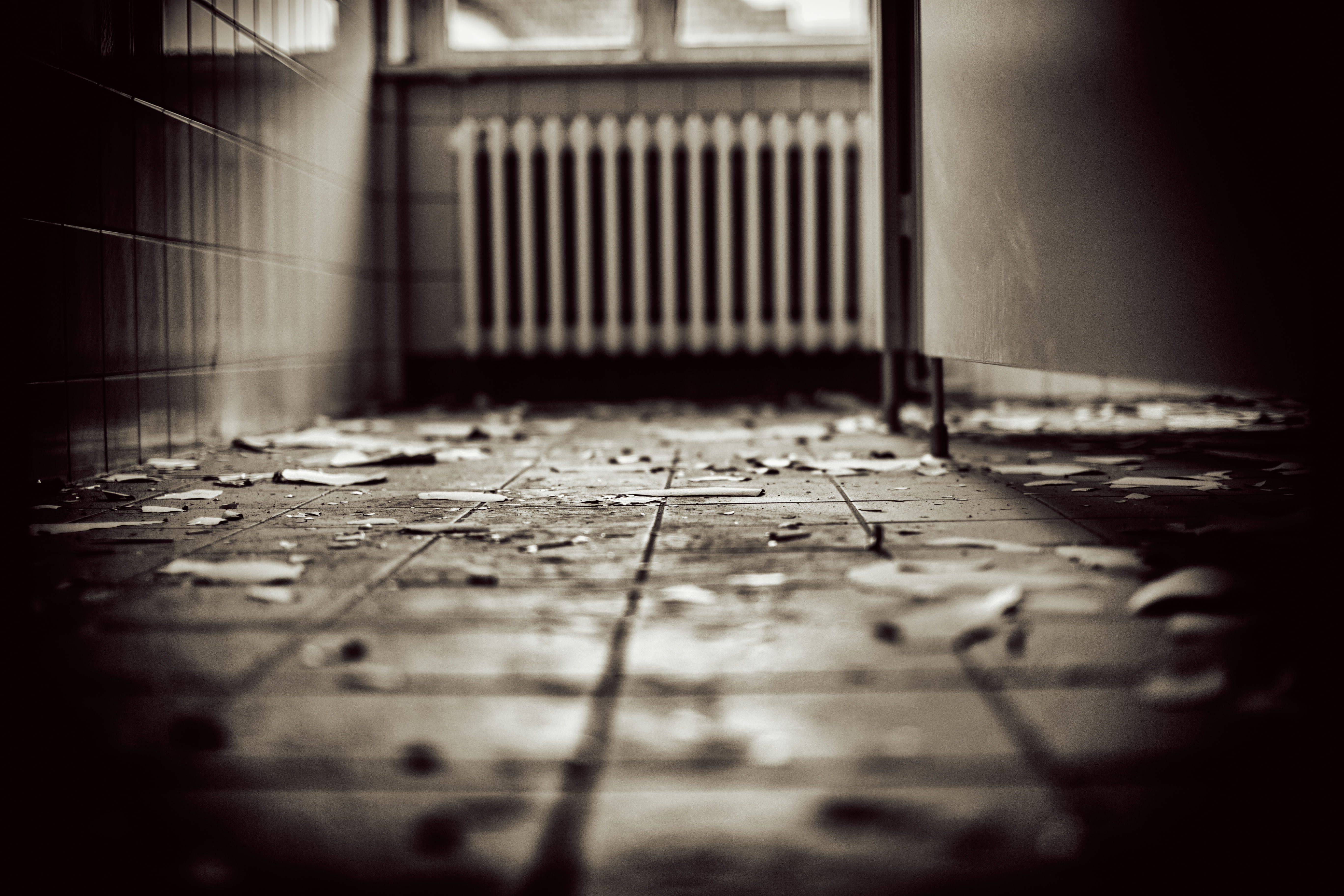 flooring, radiator, industry, silent hill, parallel dimension, metal, old, mounted, dirty, sepium, no people, indoors, 5K, day, weathered, rusty, abandoned, HD Wallpaper