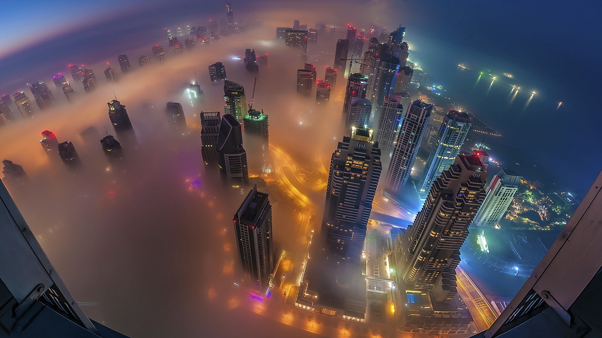 city, built structure, 1080P, tall - high, financial district, architecture, high angle view, urban skyline, windows, skyscraper, building, HD Wallpaper